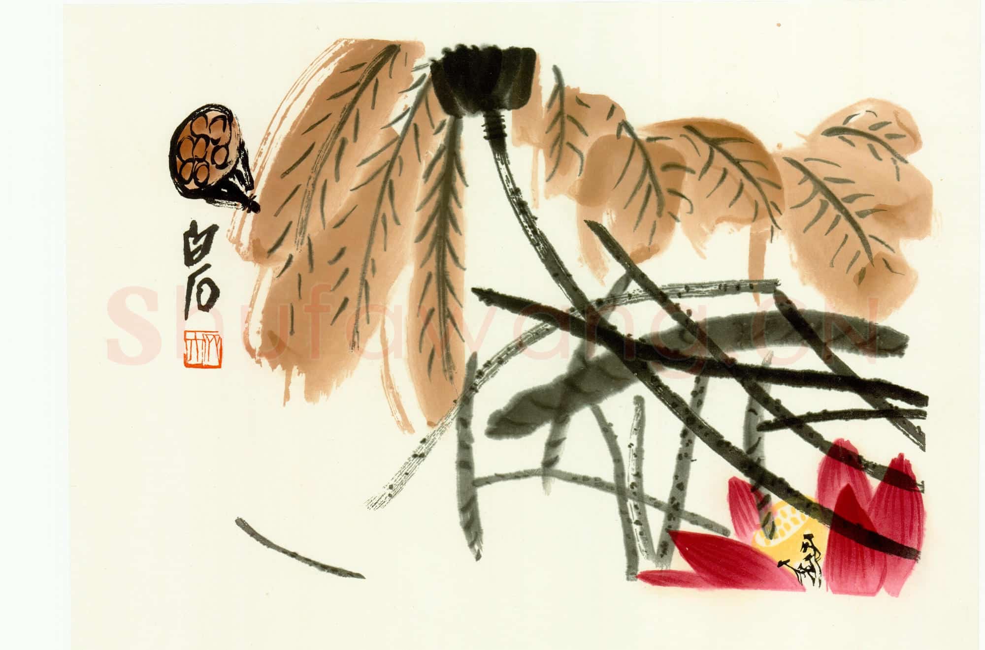 齐白石 荷花图-02