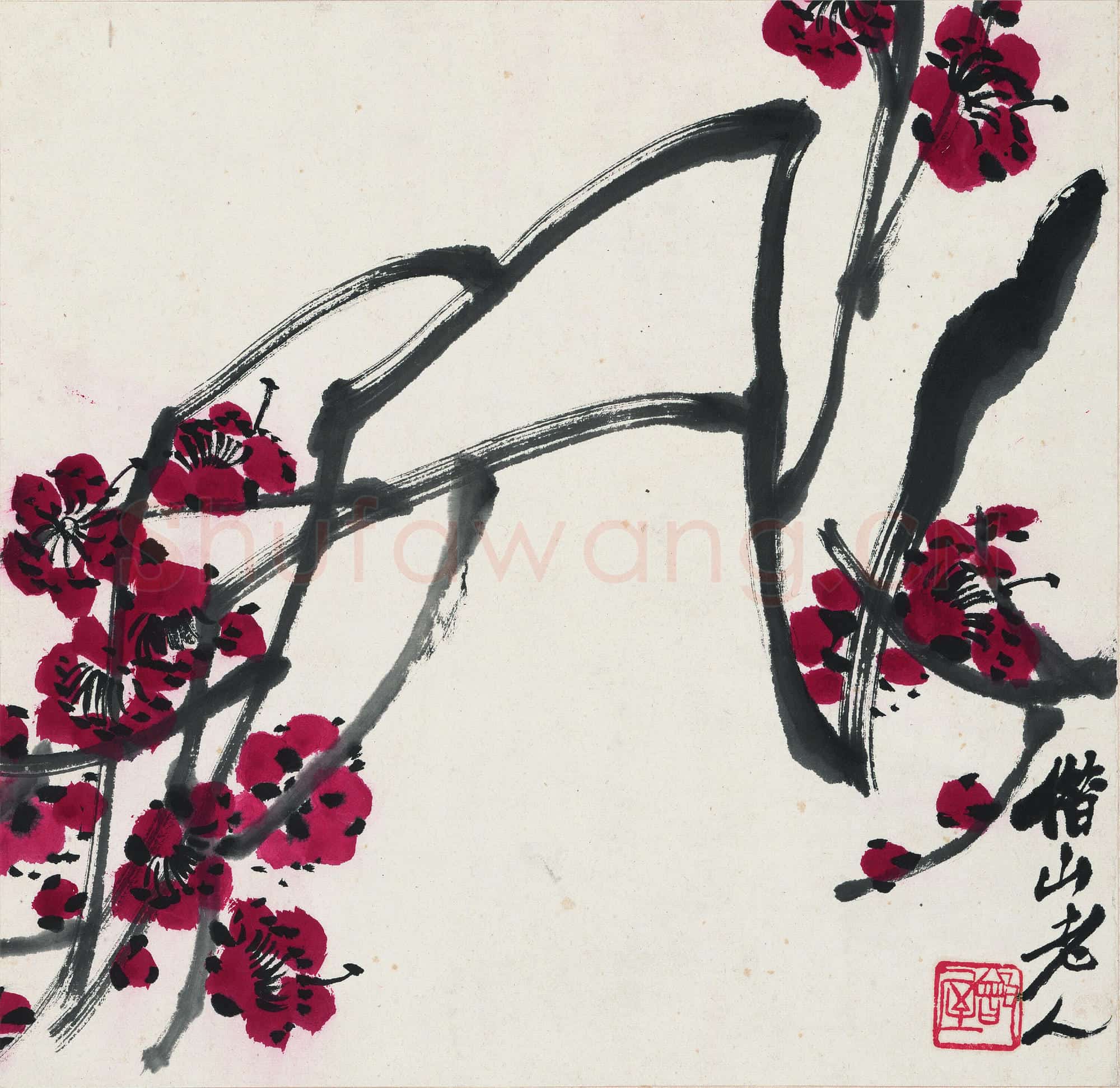 齐白石 梅花图-02