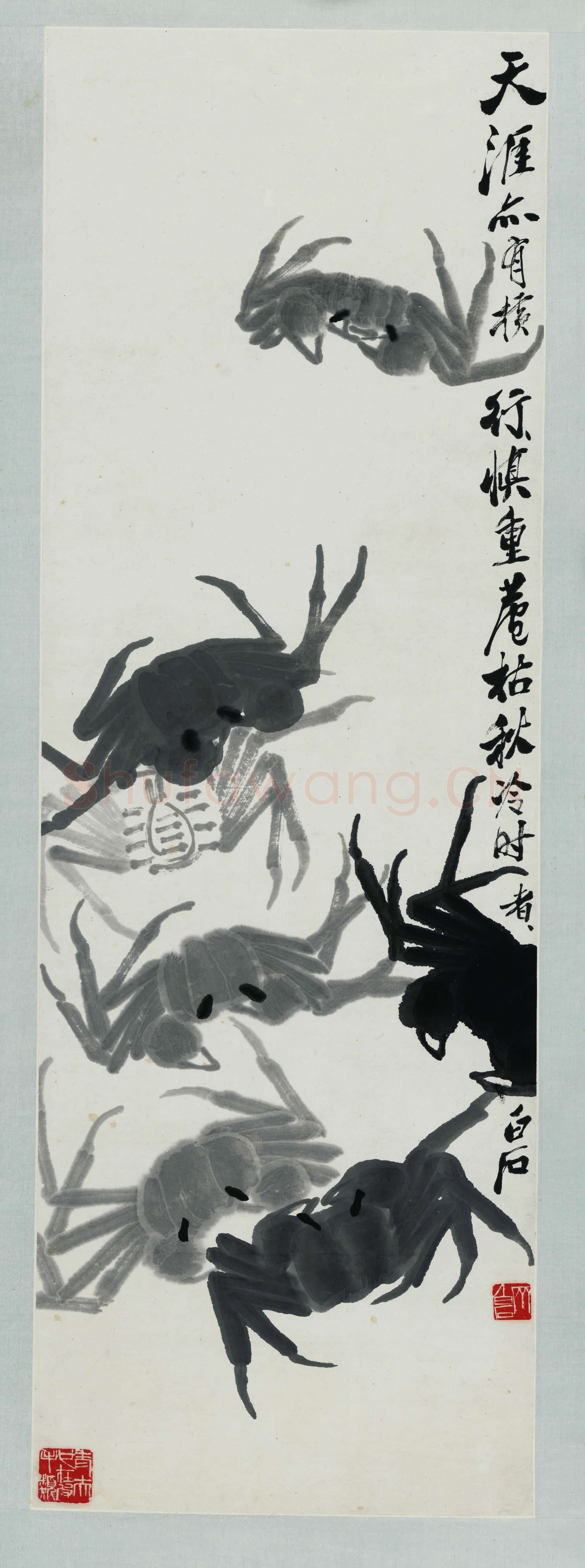 齐白石 墨蟹图-01