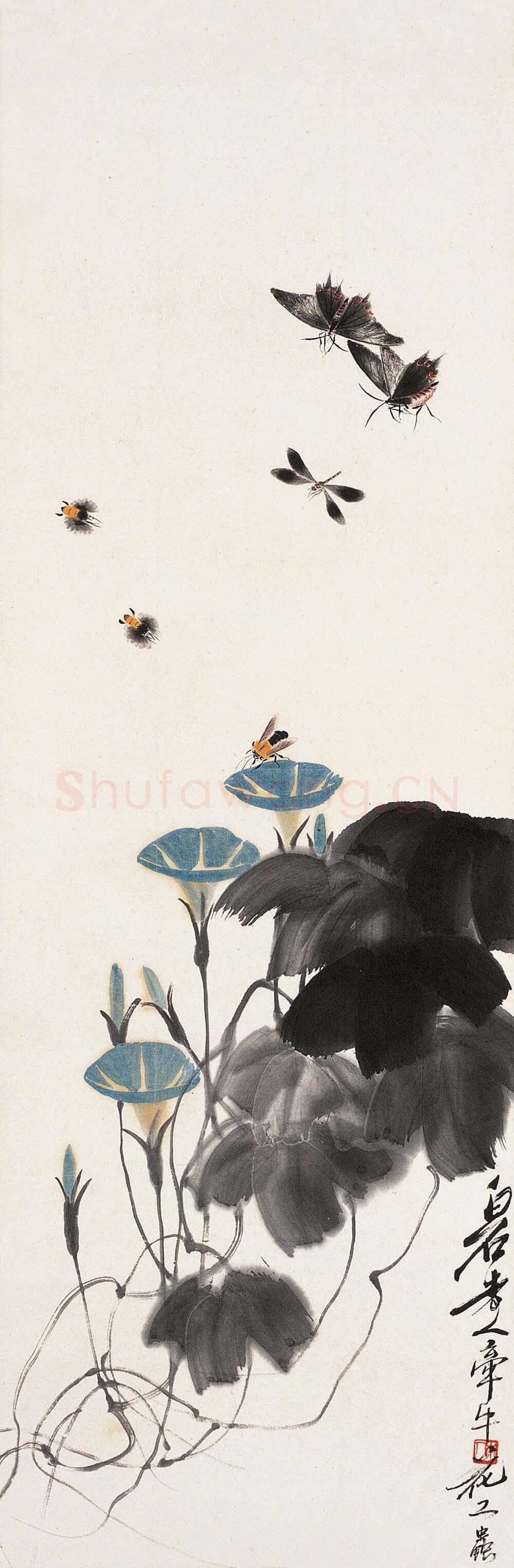 齐白石 牵牛花-04