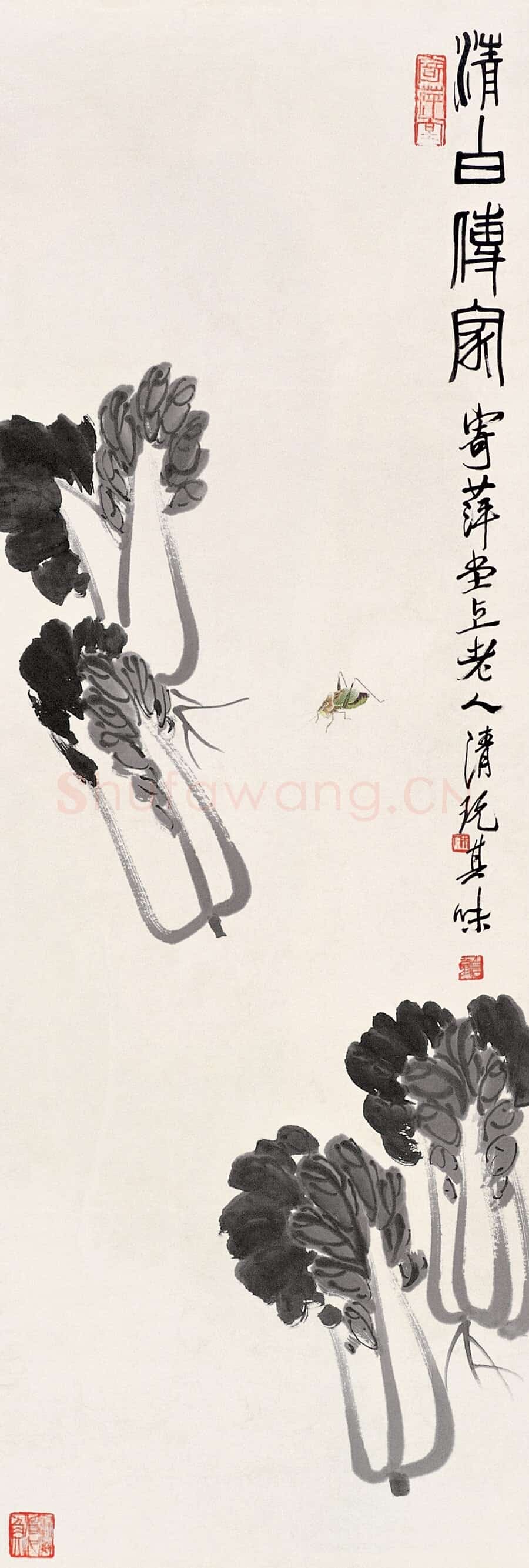 近现代 齐白石国画 清白传家