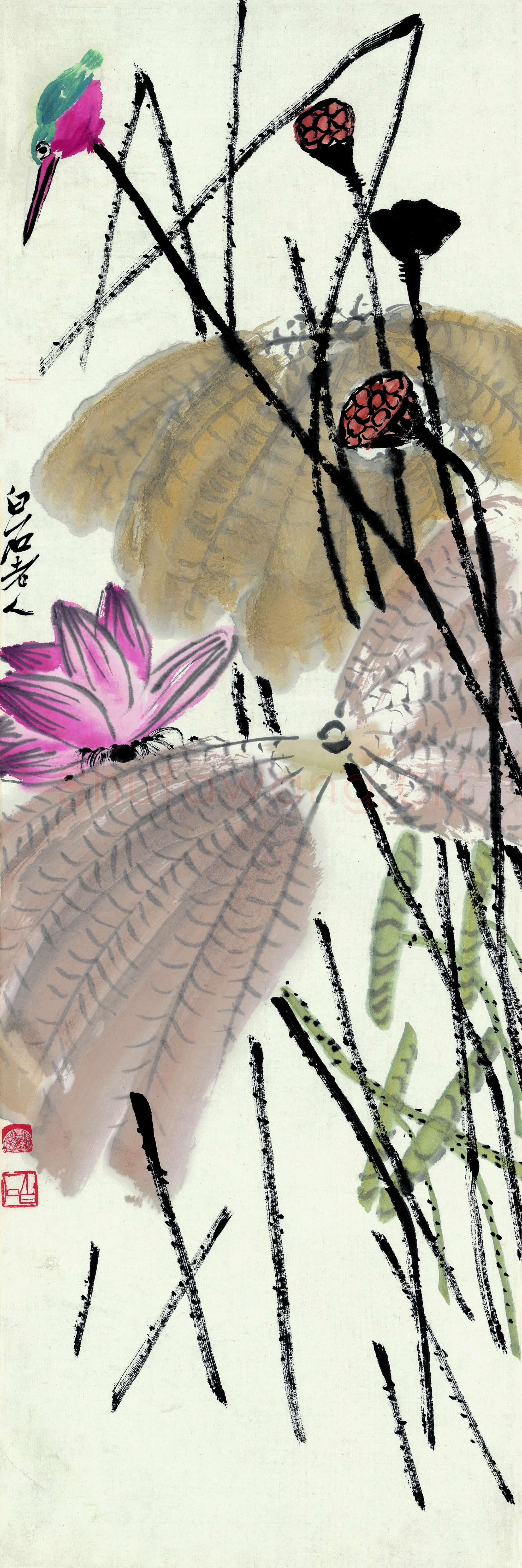 齐白石 四条屏-02