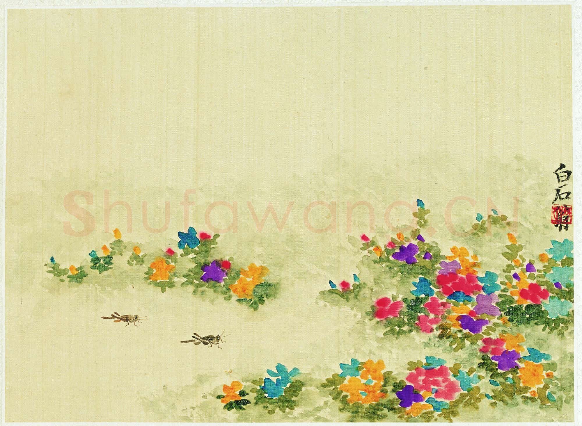 近现代 齐白石国画 蟋蟀