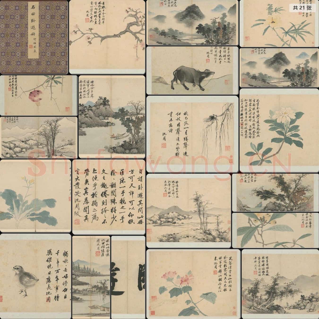 明 沈周 卧游图册