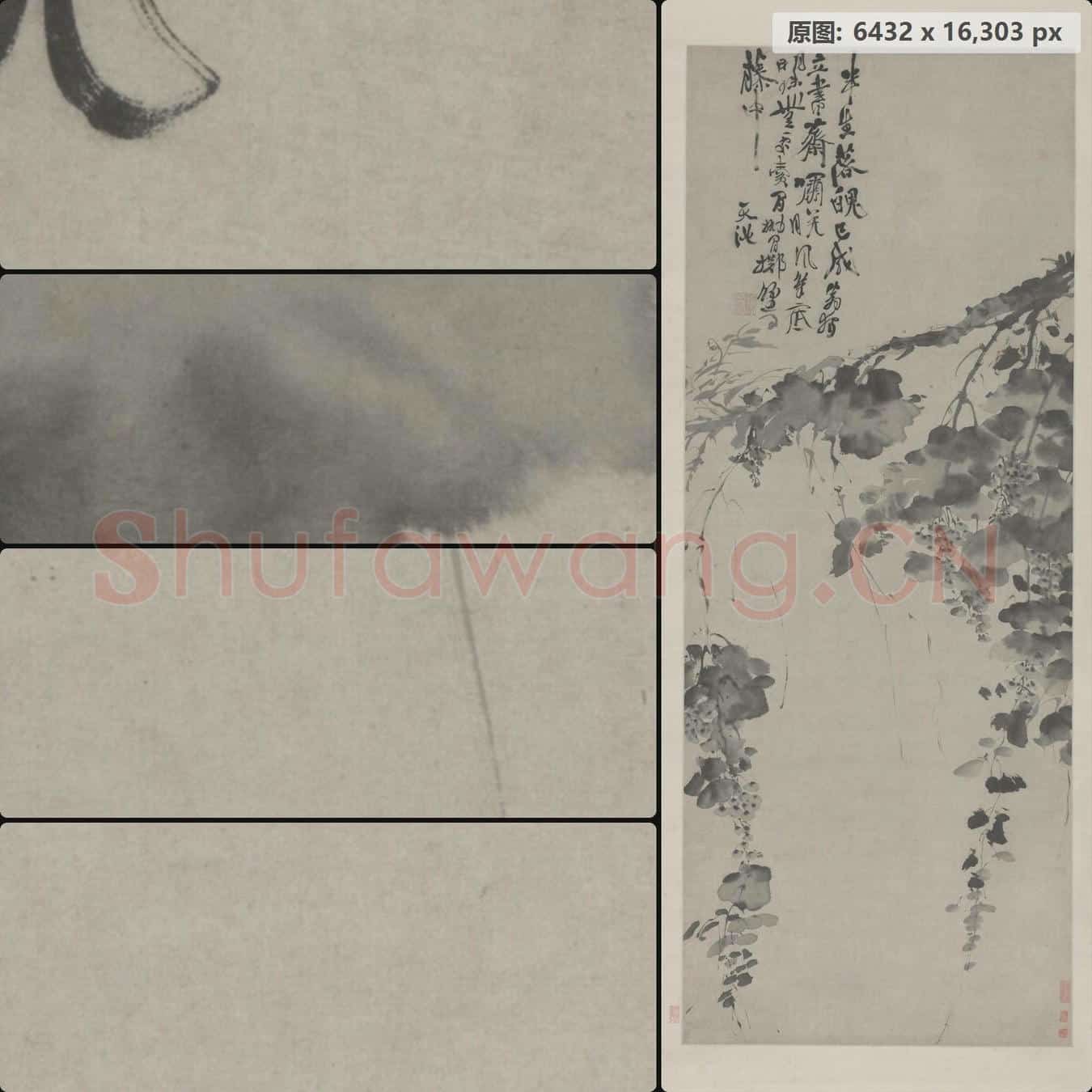 明 徐渭 水墨葡萄图轴
