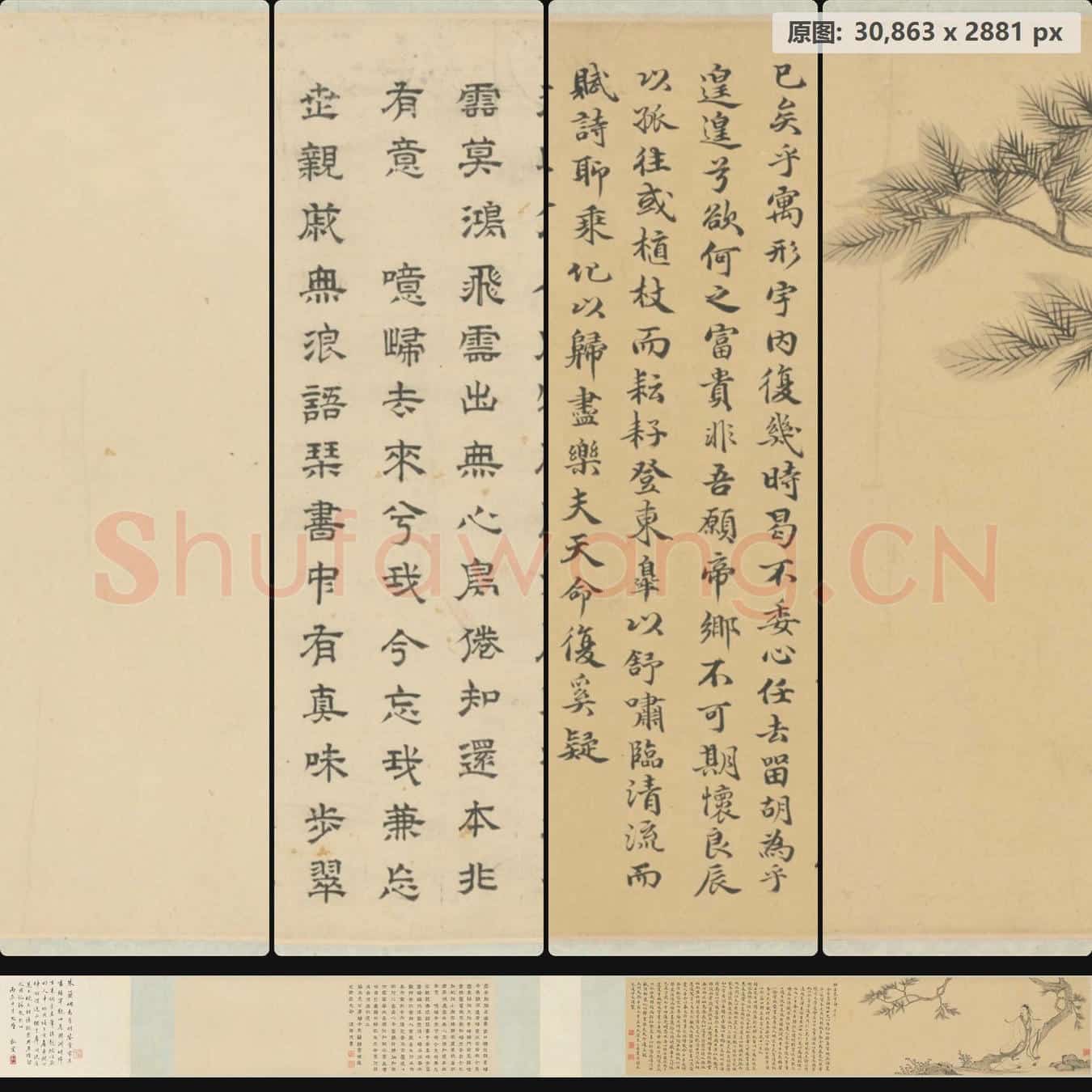 明 朱之蕃 孤松盘桓轴