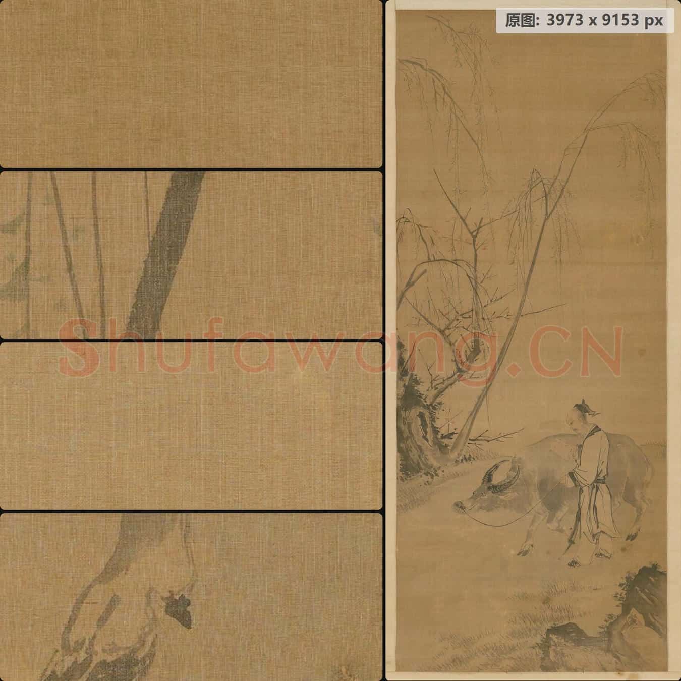 明 佚名 牧牛读书图轴