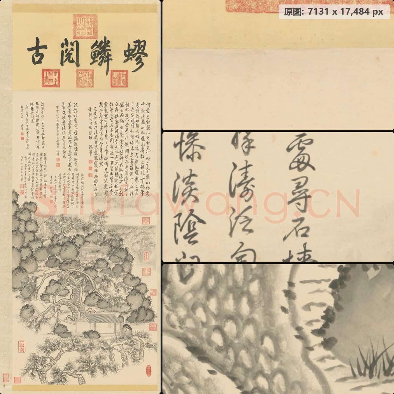 清 弘历 法藏寺盘龙松轴