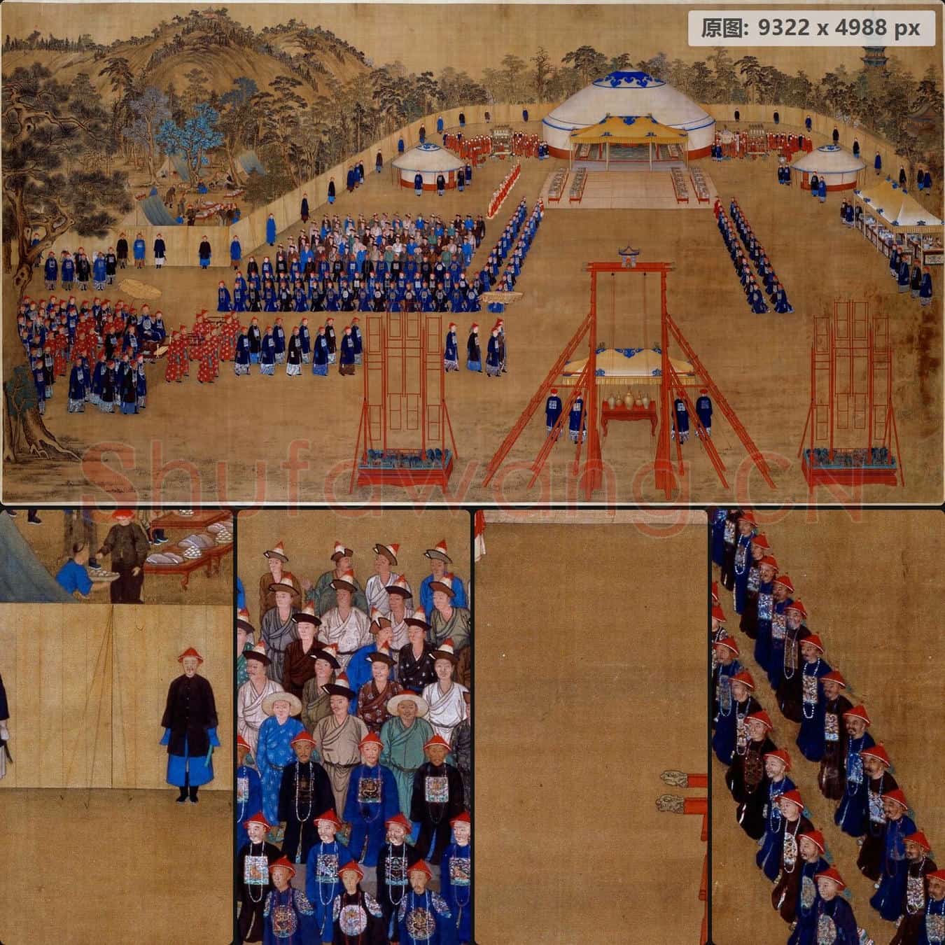 清 郎世宁等 万树园赐宴图轴