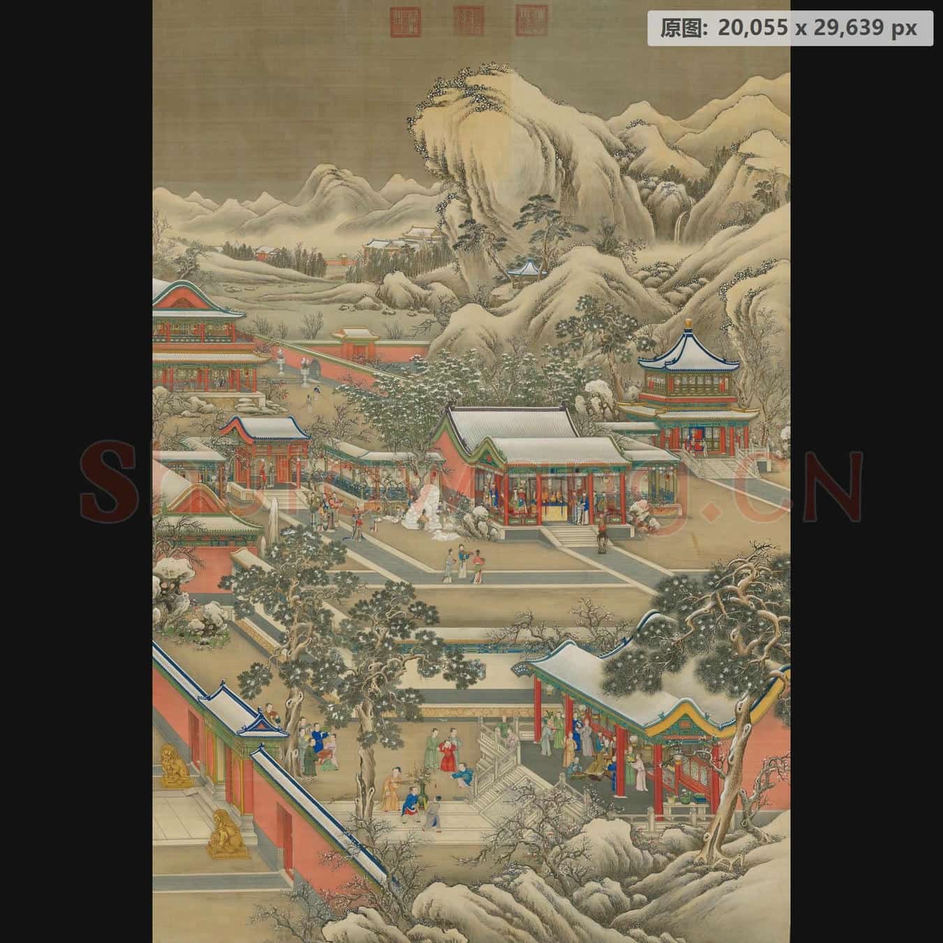 清 佚名 乾隆帝岁朝行乐图轴