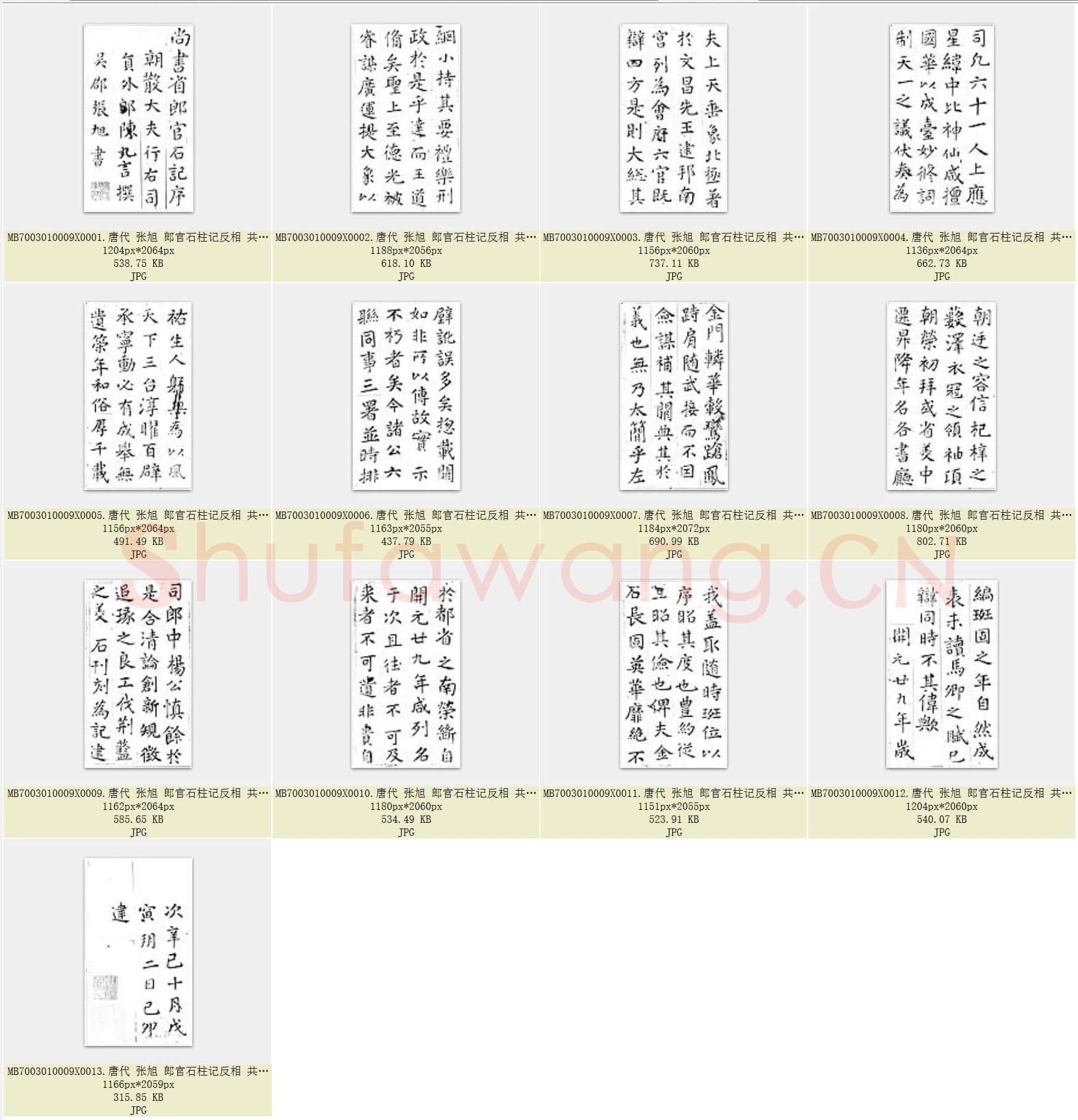 唐代 张旭 郎官石柱记反相 共13页.rar