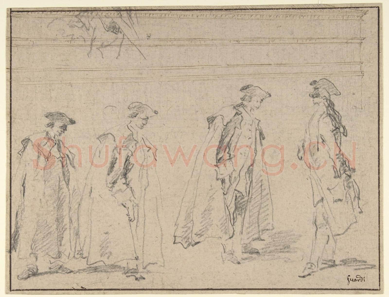 ‬Francesco Guardi-Figure Studies(recto)Figures Along a Canal and.tif