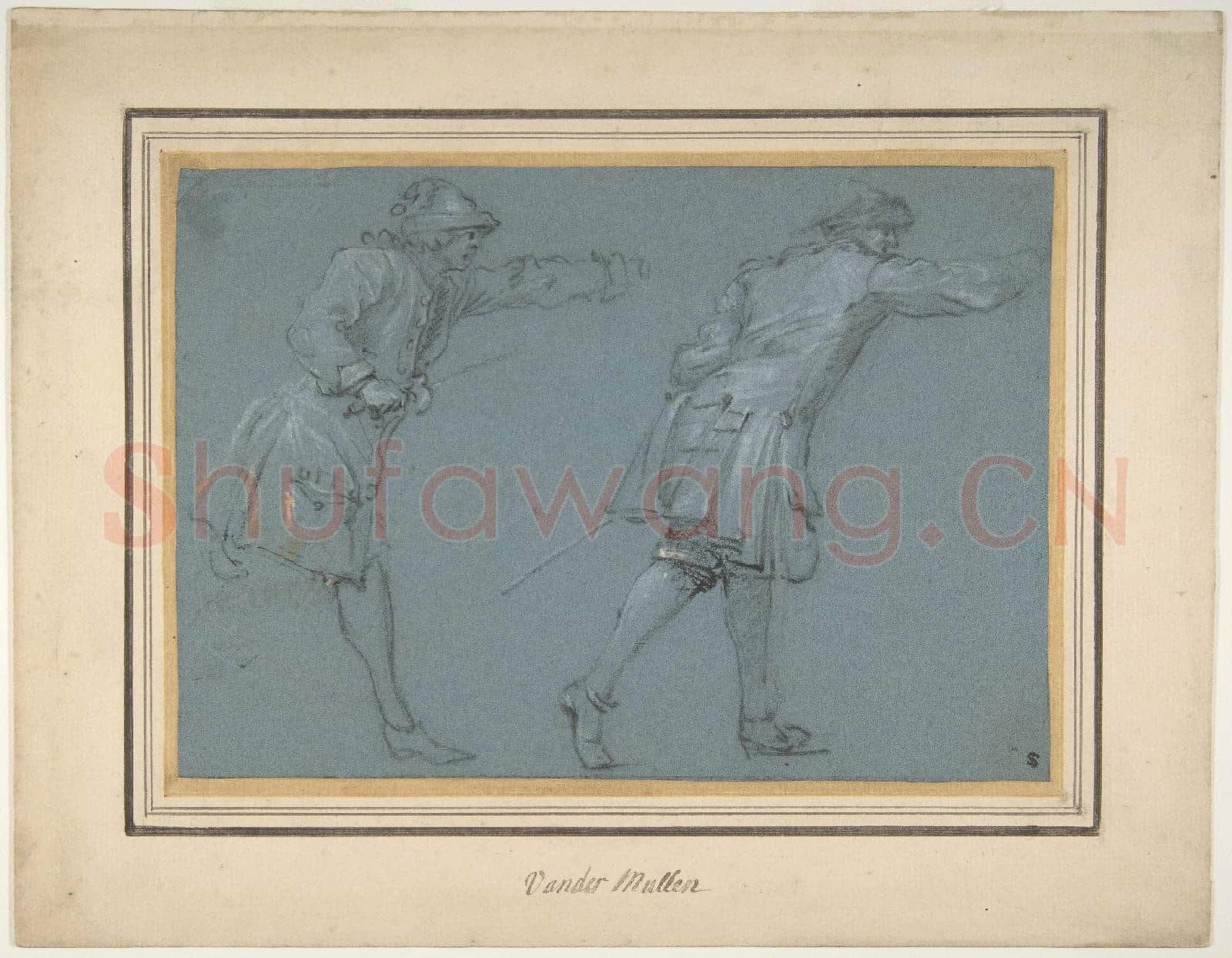 Adam Frans van der Meulen-Study of Two Soldiers Swordfighting.tif