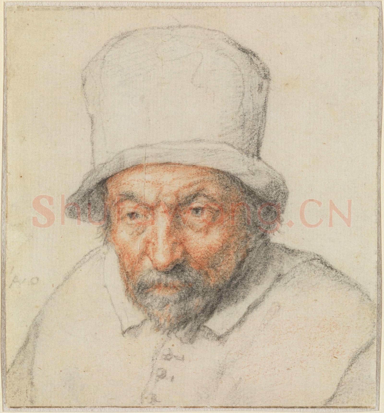Adriaen van Ostade-Head of a Bearded Man in a Hat.tif
