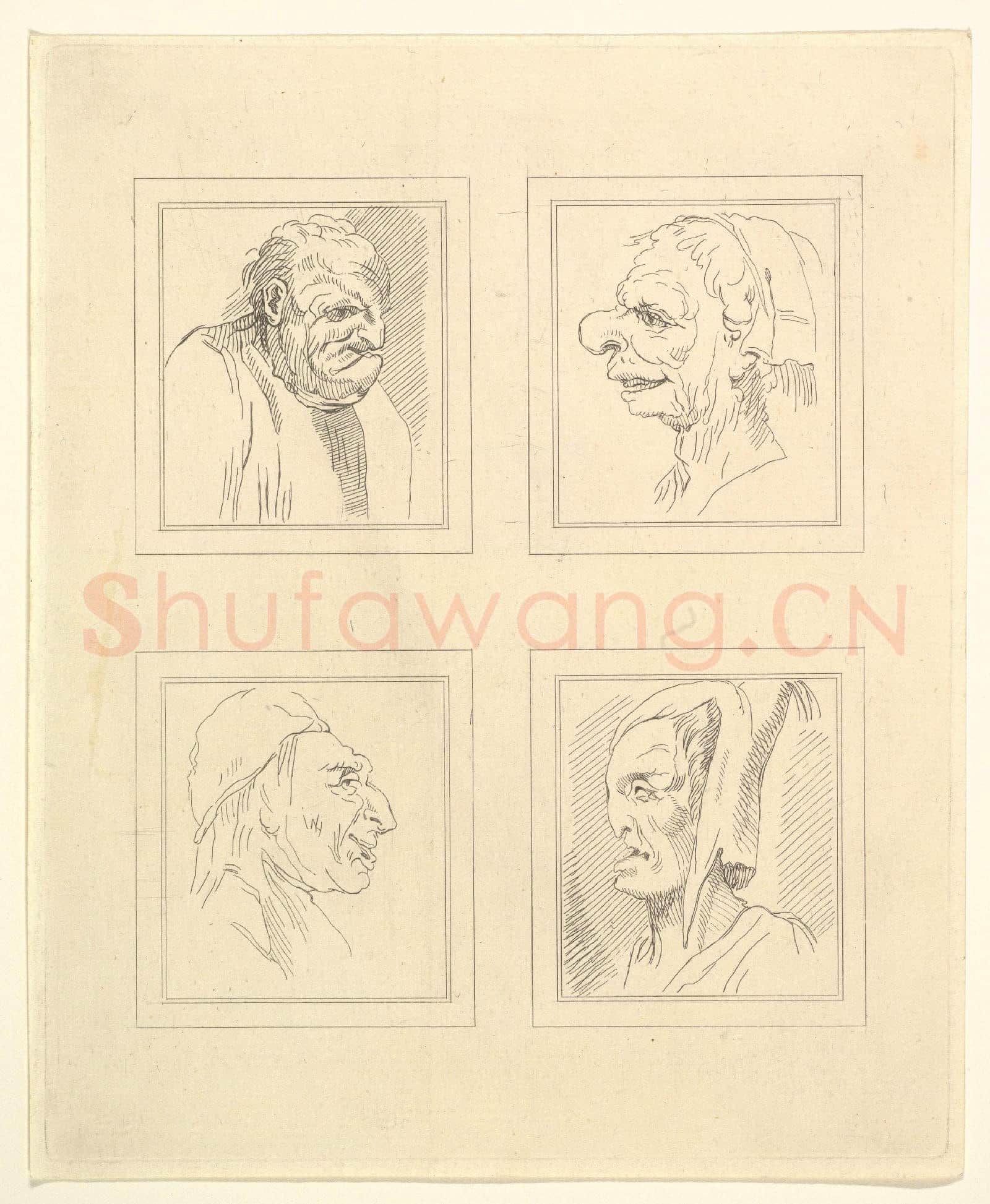 After Wenceslaus Hollar-Four Heads 1.tif