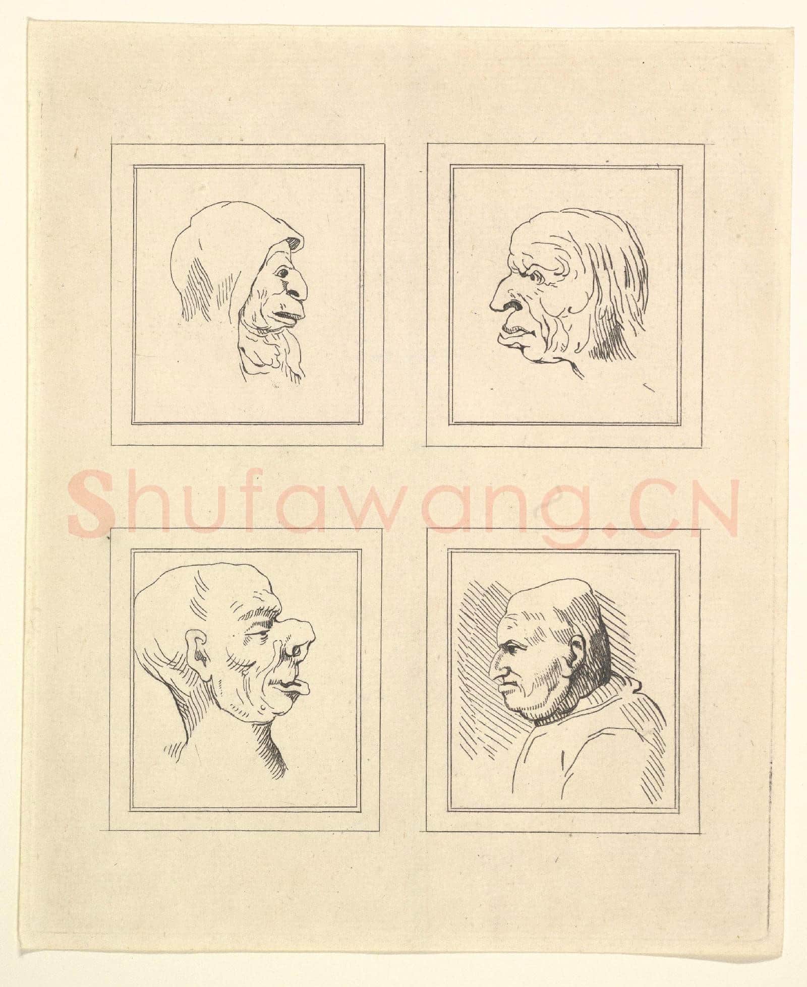 After Wenceslaus Hollar-Four Heads3.tif