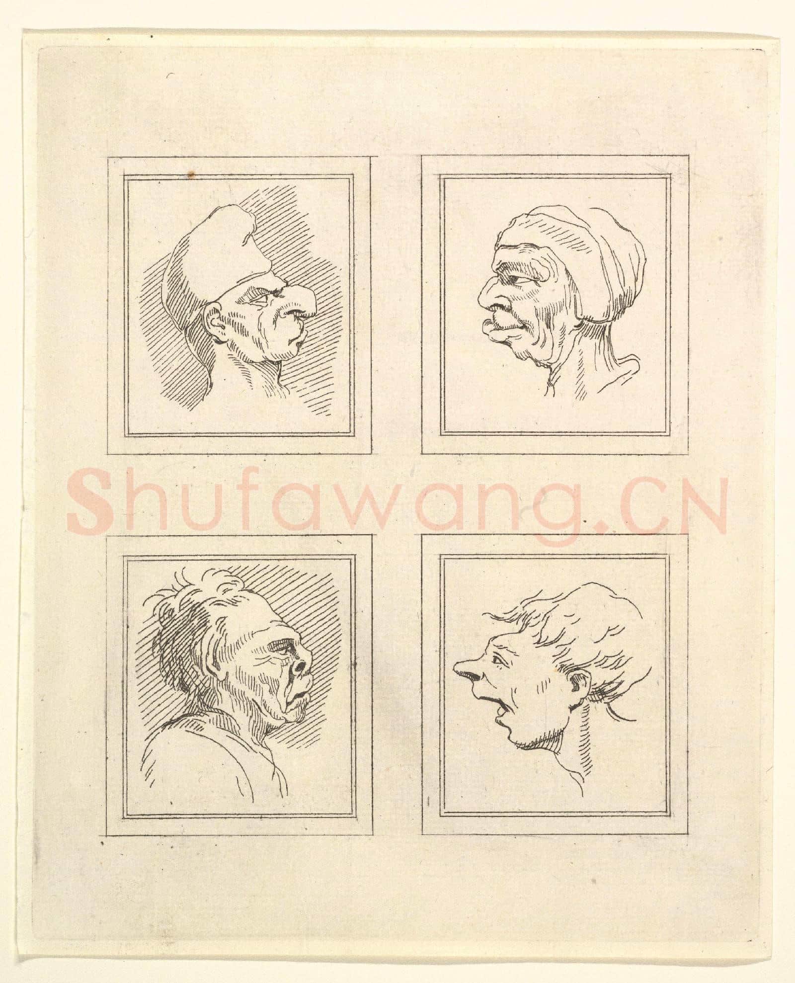 After Wenceslaus Hollar-Four Heads4.tif
