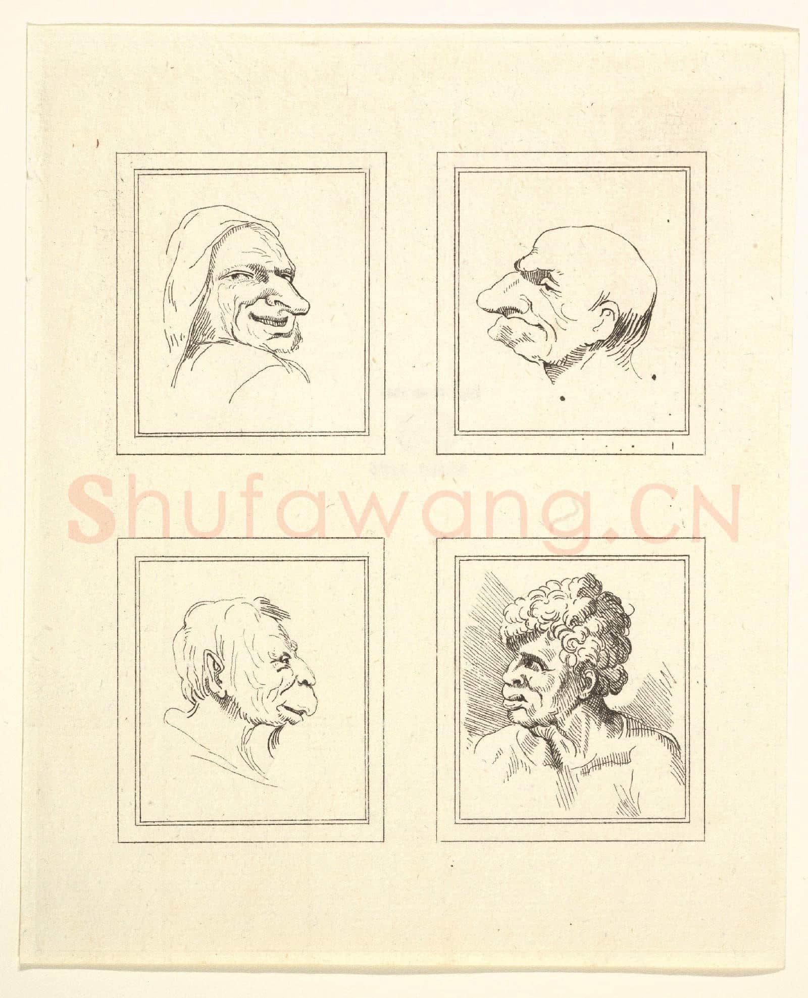 After Wenceslaus Hollar-Four Heads5.tif