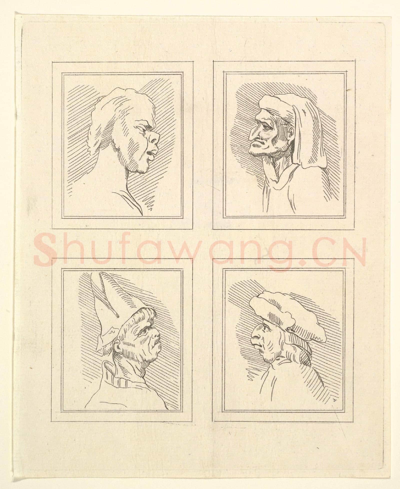 After Wenceslaus Hollar-Four Heads6.tif