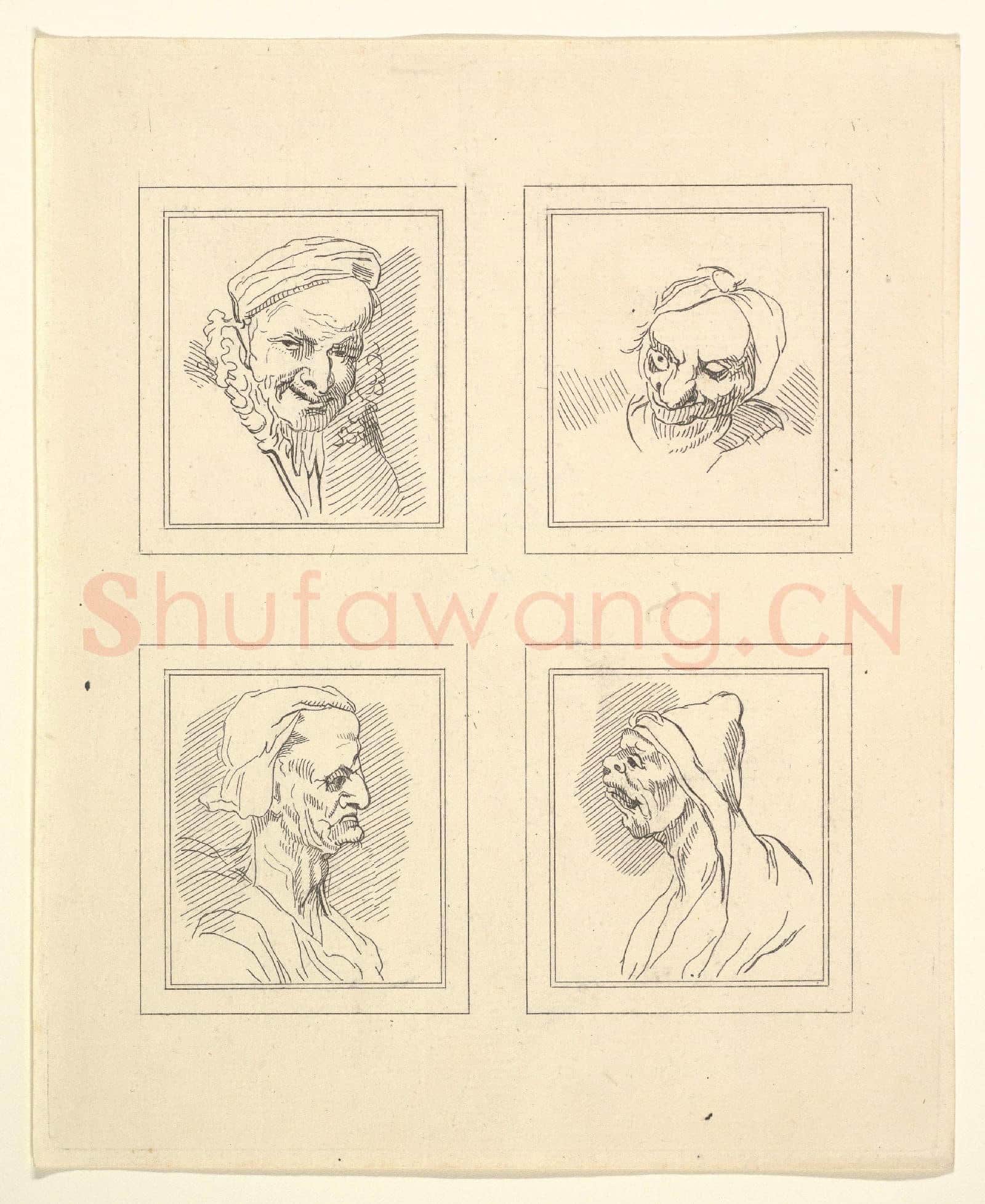After Wenceslaus Hollar-Four Heads7.tif