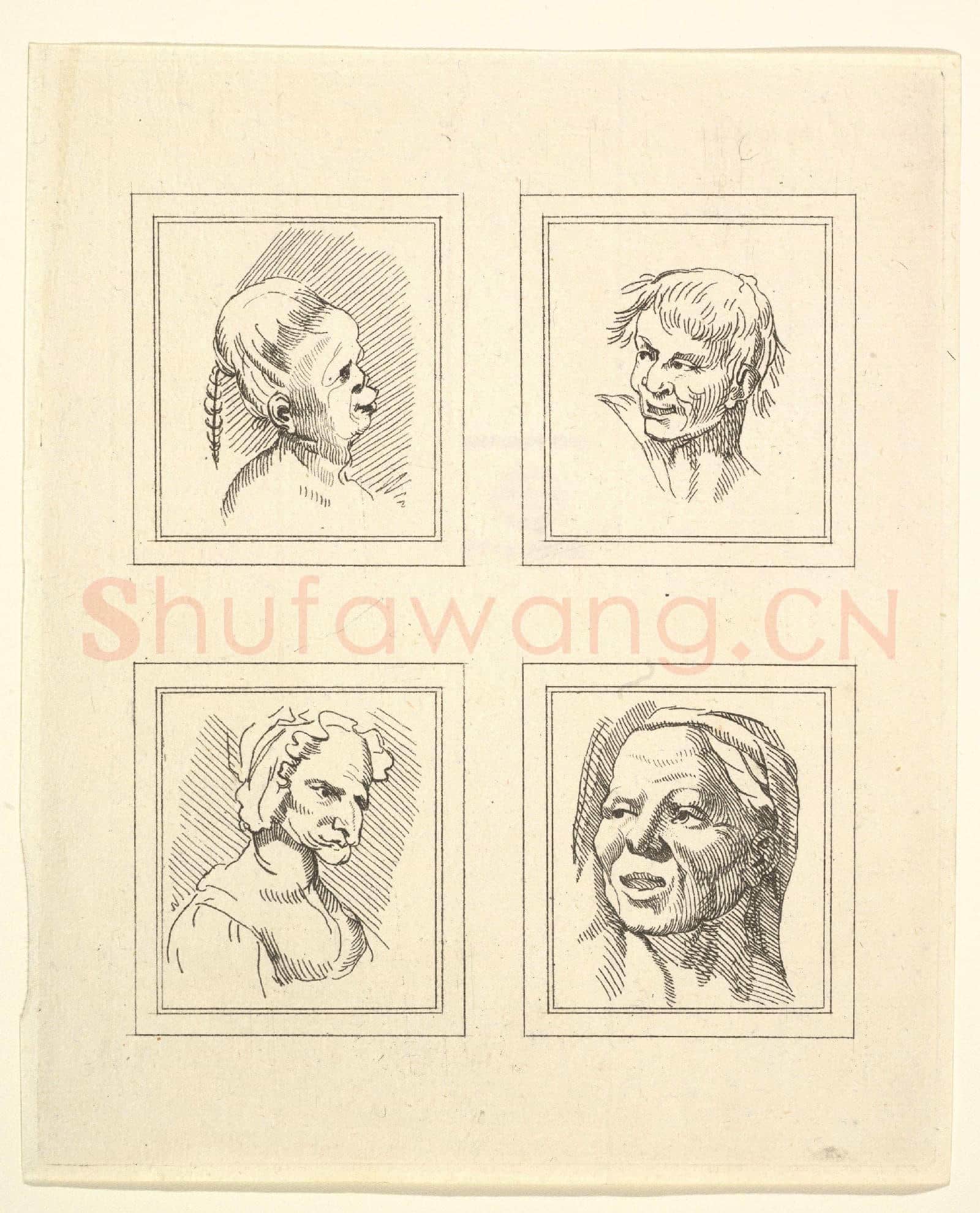 After Wenceslaus Hollar-Four Heads8.tif