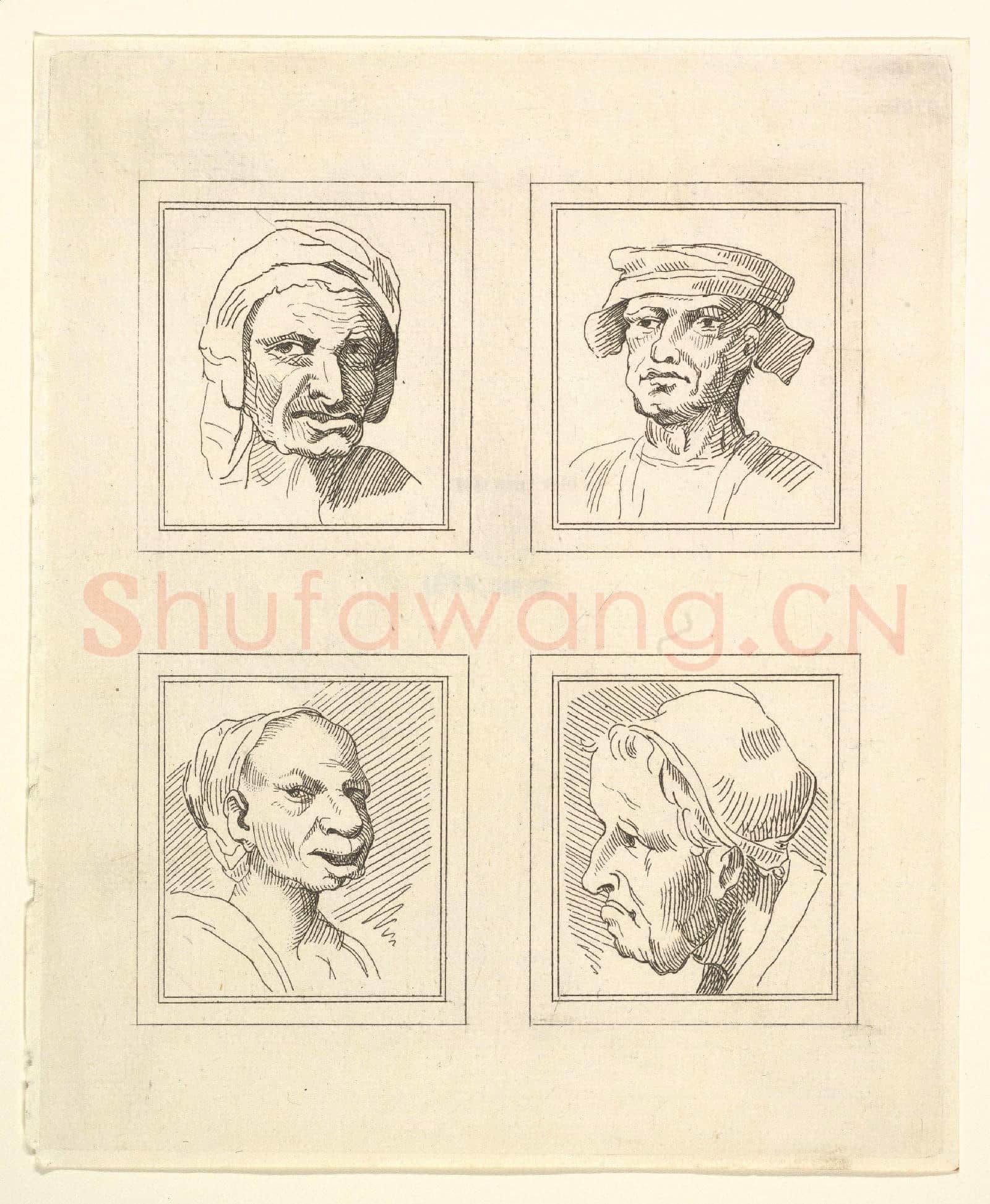 After Wenceslaus Hollar-Four Heads9.tif