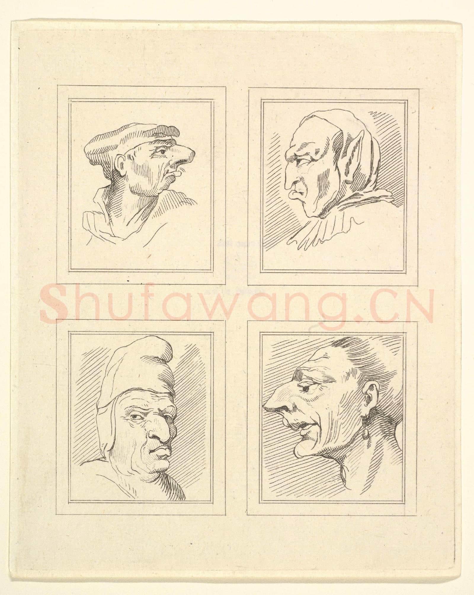 After Wenceslaus Hollar-Four Heads10.tif