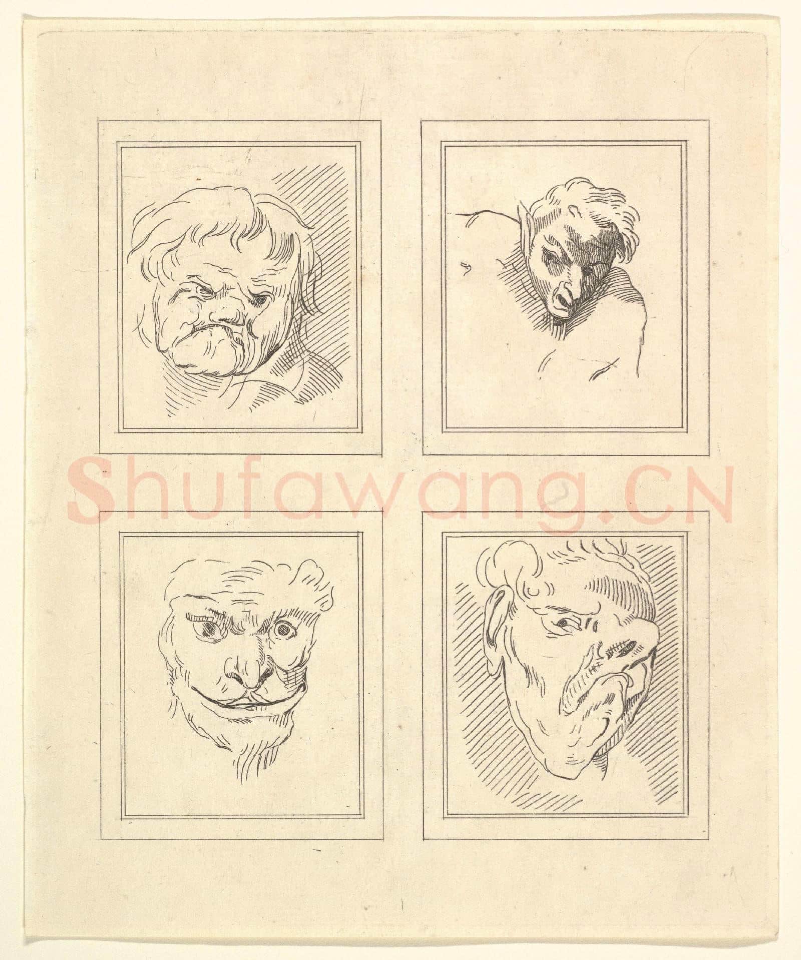 After Wenceslaus Hollar-Four Heads11.tif