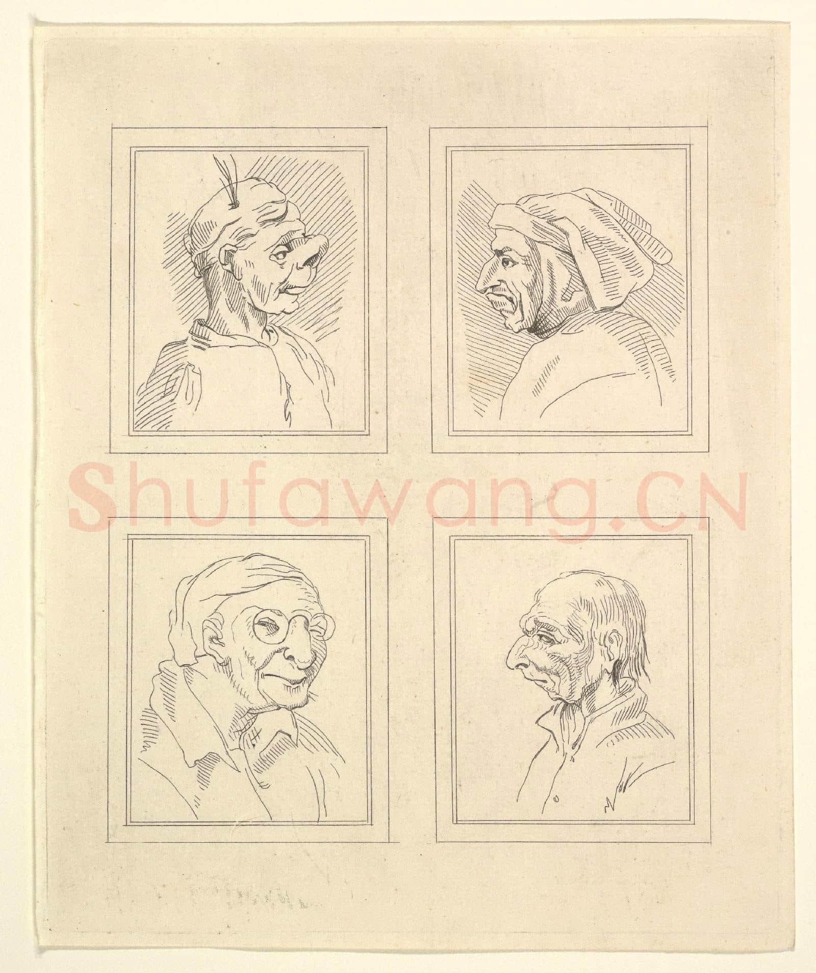 After Wenceslaus Hollar-Four Heads12.tif