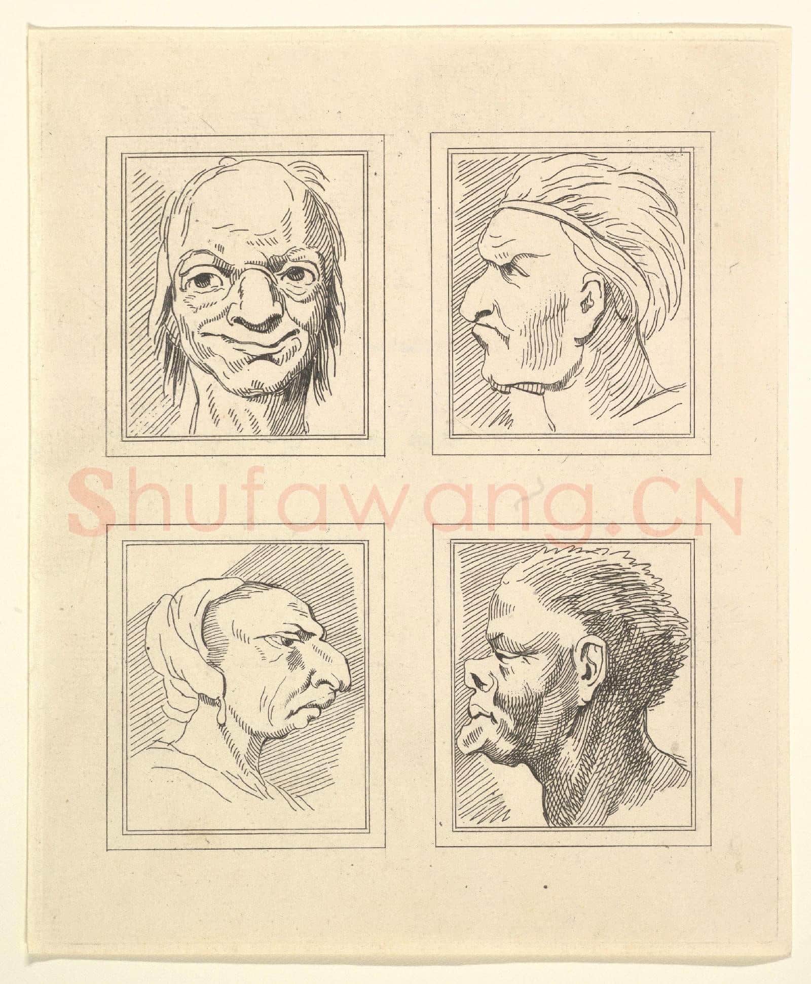 After Wenceslaus Hollar-Four Heads15.tif