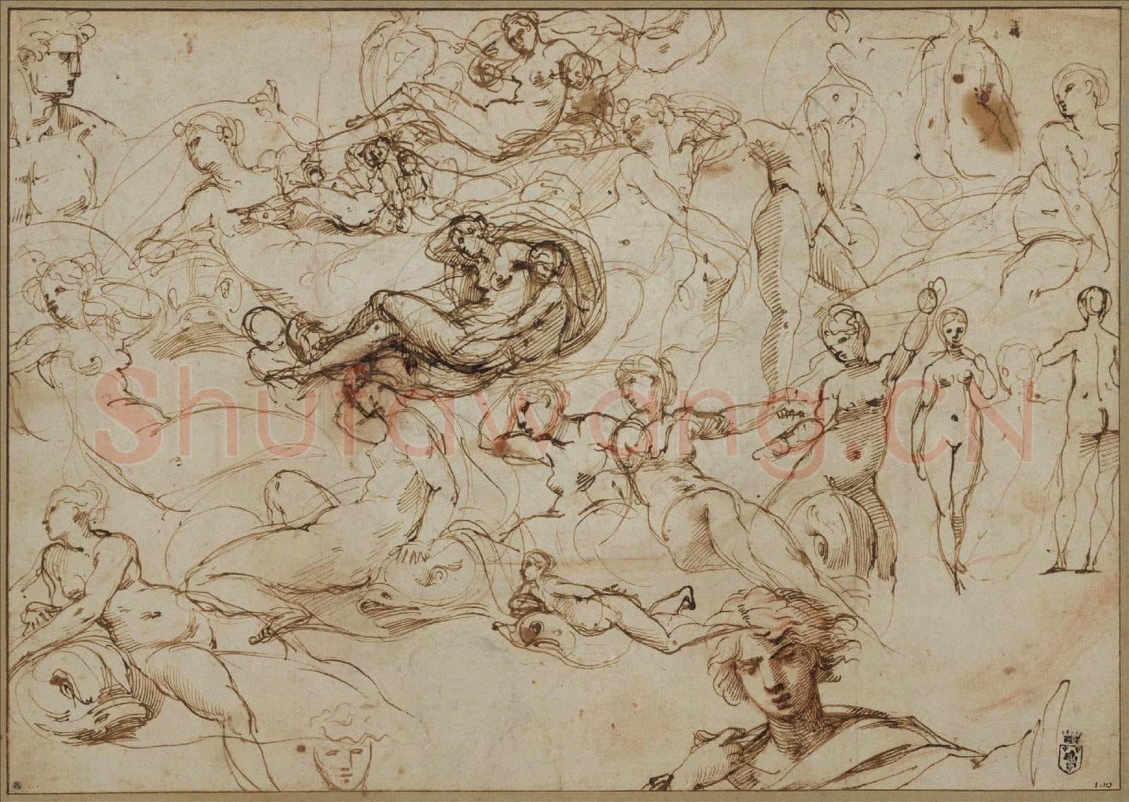 Agostino Carracci-Figure Studies for Various Female and Male Figures.tif