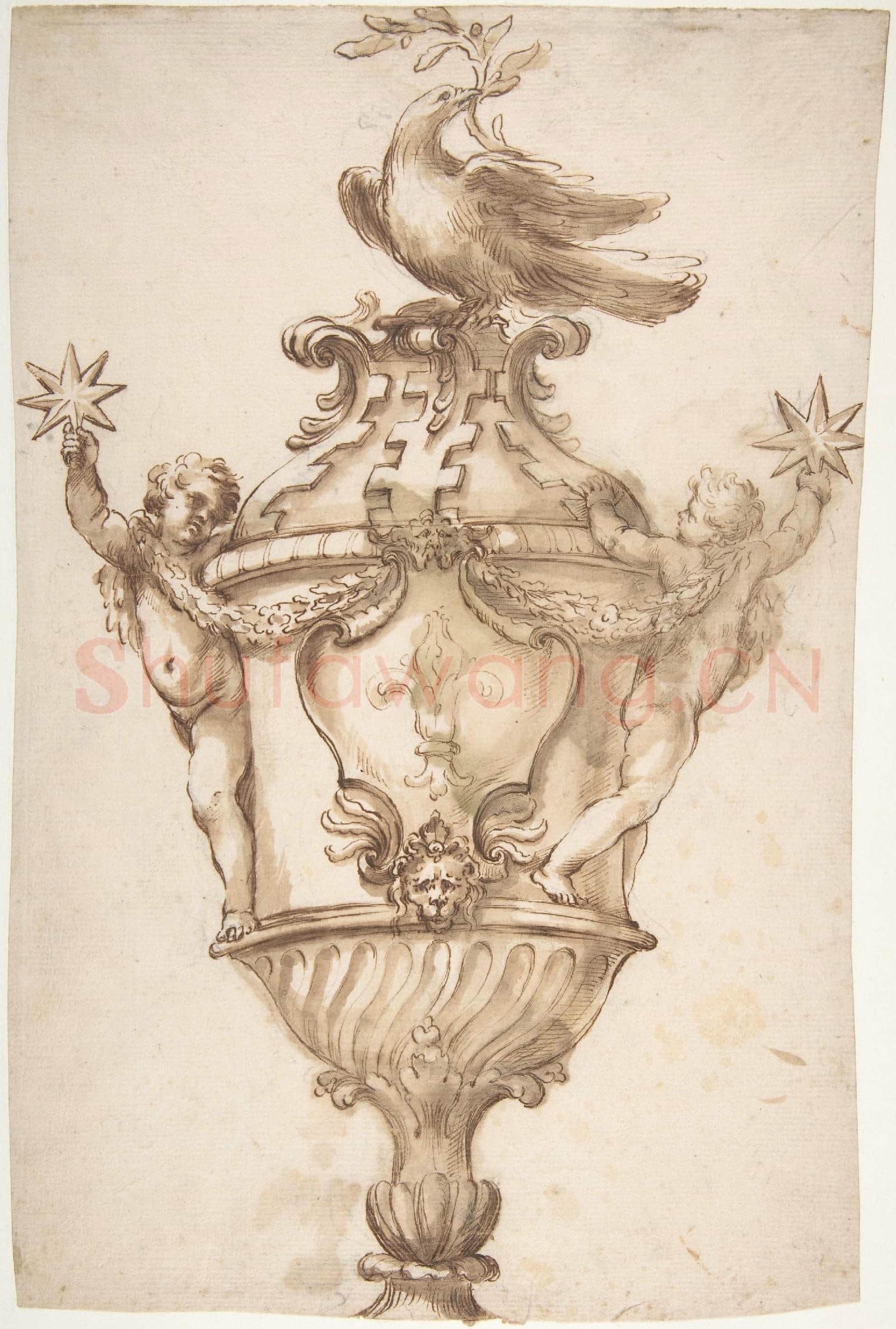 Alessandro Algardi-Design for a Covered Vase with the Arms.tif