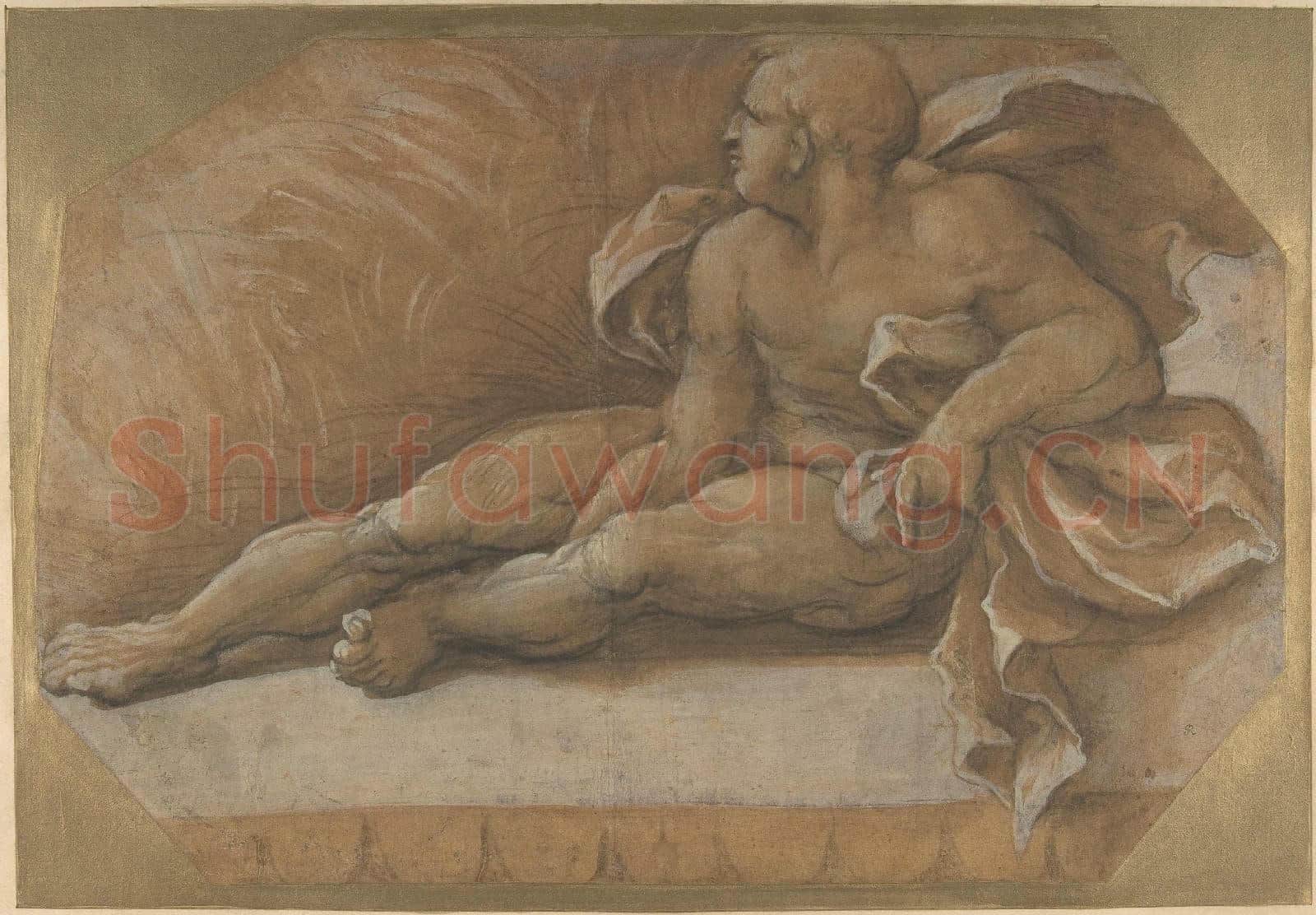 Amico Aspertini-Nude Male Figure Seated on the Ground.tif