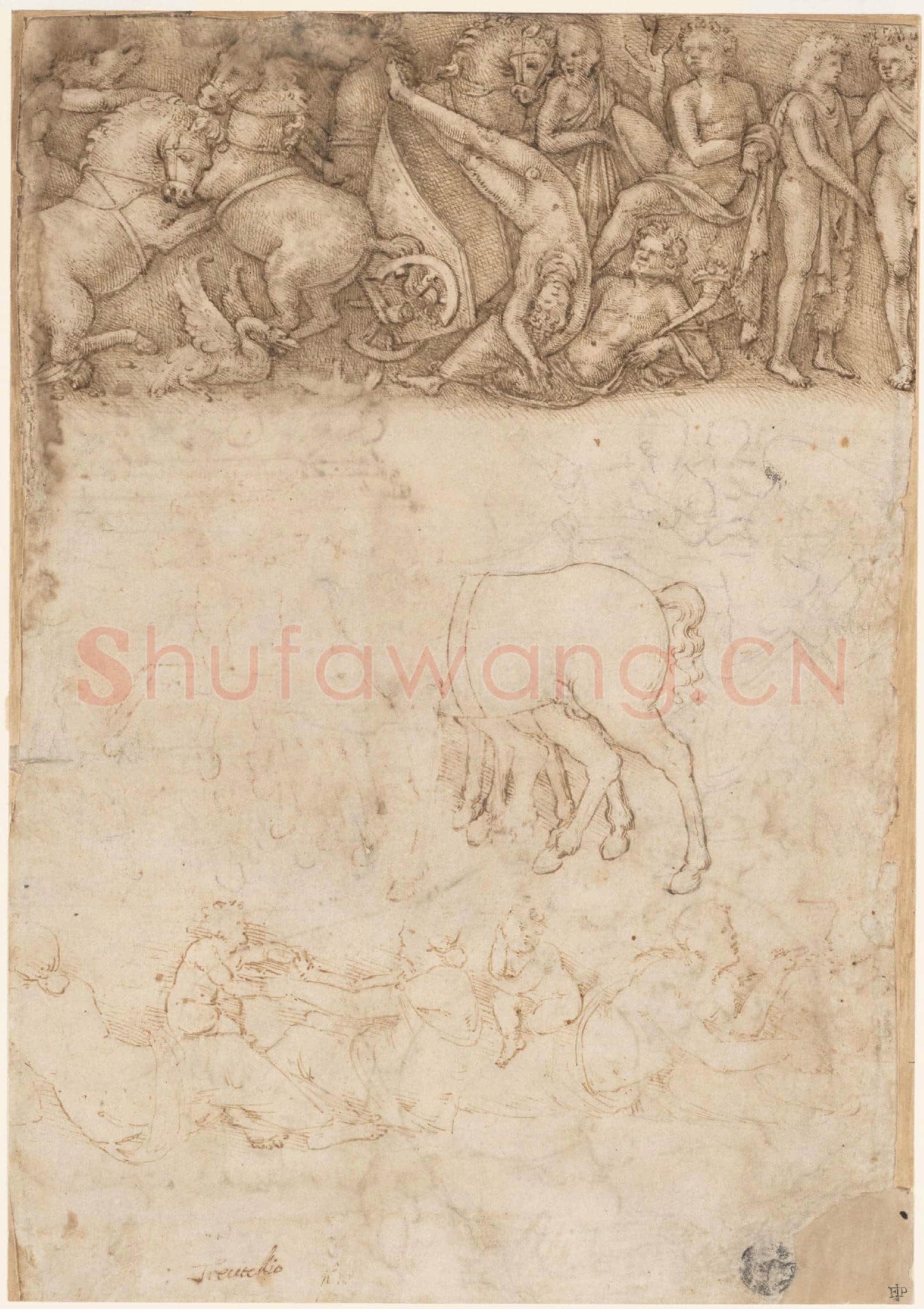 Amico Aspertini-Studies after the Antique The Fall of Phaethon, Horses.tif