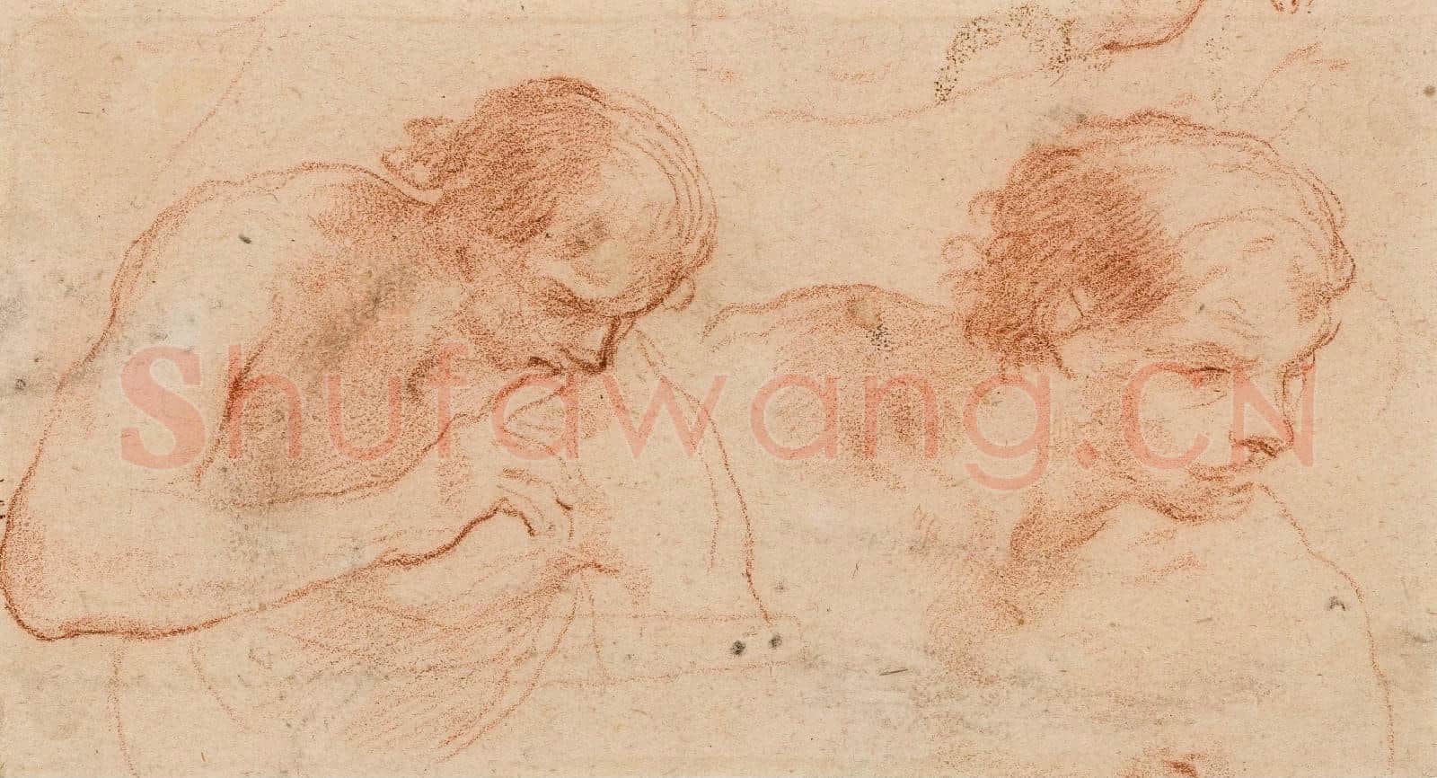 Andrea Sacchi(1599–1661)-Two studies of the bust of a man turned towards the right.tif