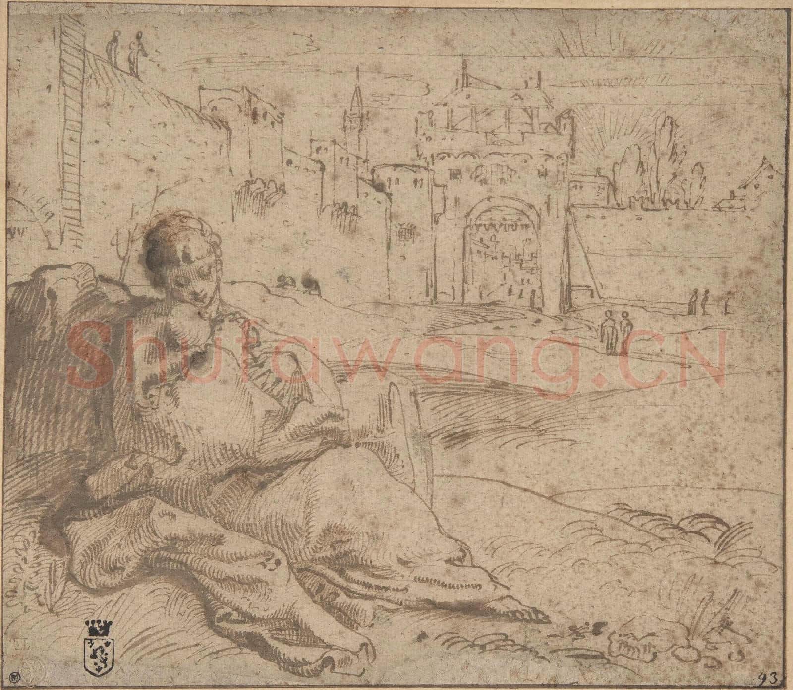Annibale Carracci-The Virgin and Child Resting Outside a City Gate.tif