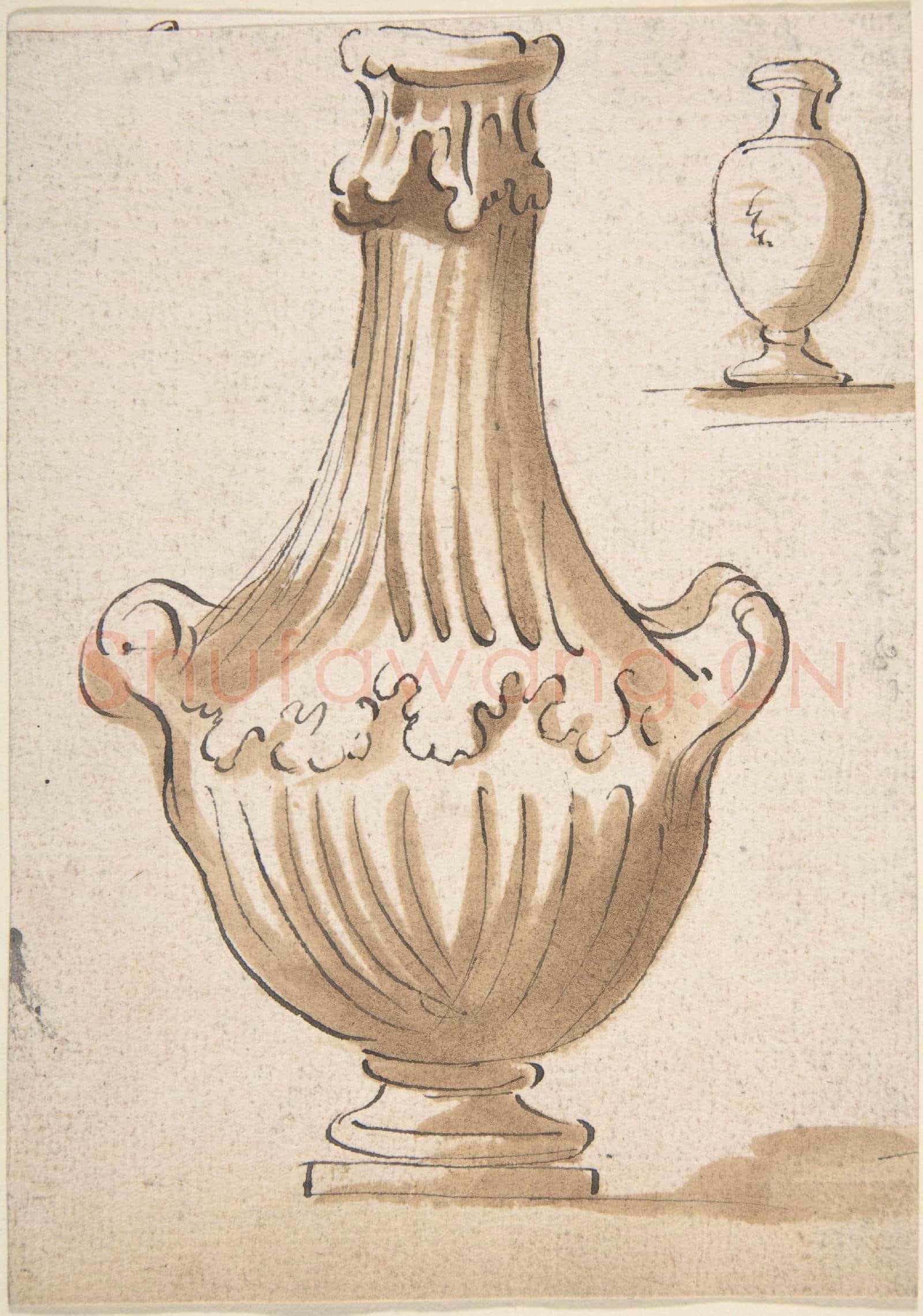 Anonymous-Design for a Vase two handles, no cover. In upper right corner.tif