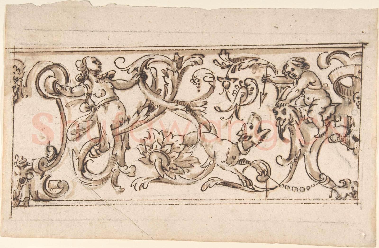Anonymous-Drawing for a Frieze with Rinceau and Grotteschi.tif