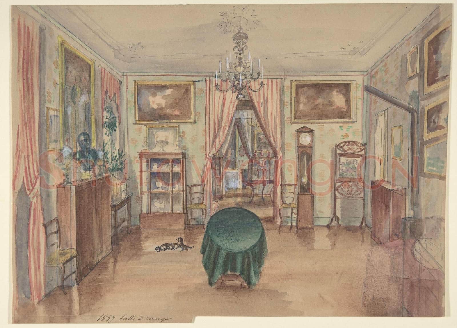 Anonymous-Drawing of an Interior Salle à manger2.tif