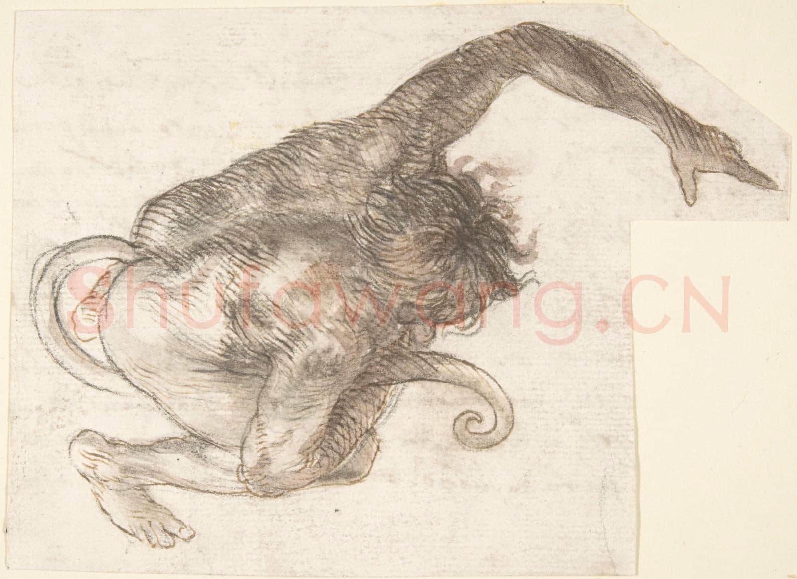 Anonymous-Figure of Fantastic Human-like Creature with Long Tail.tif