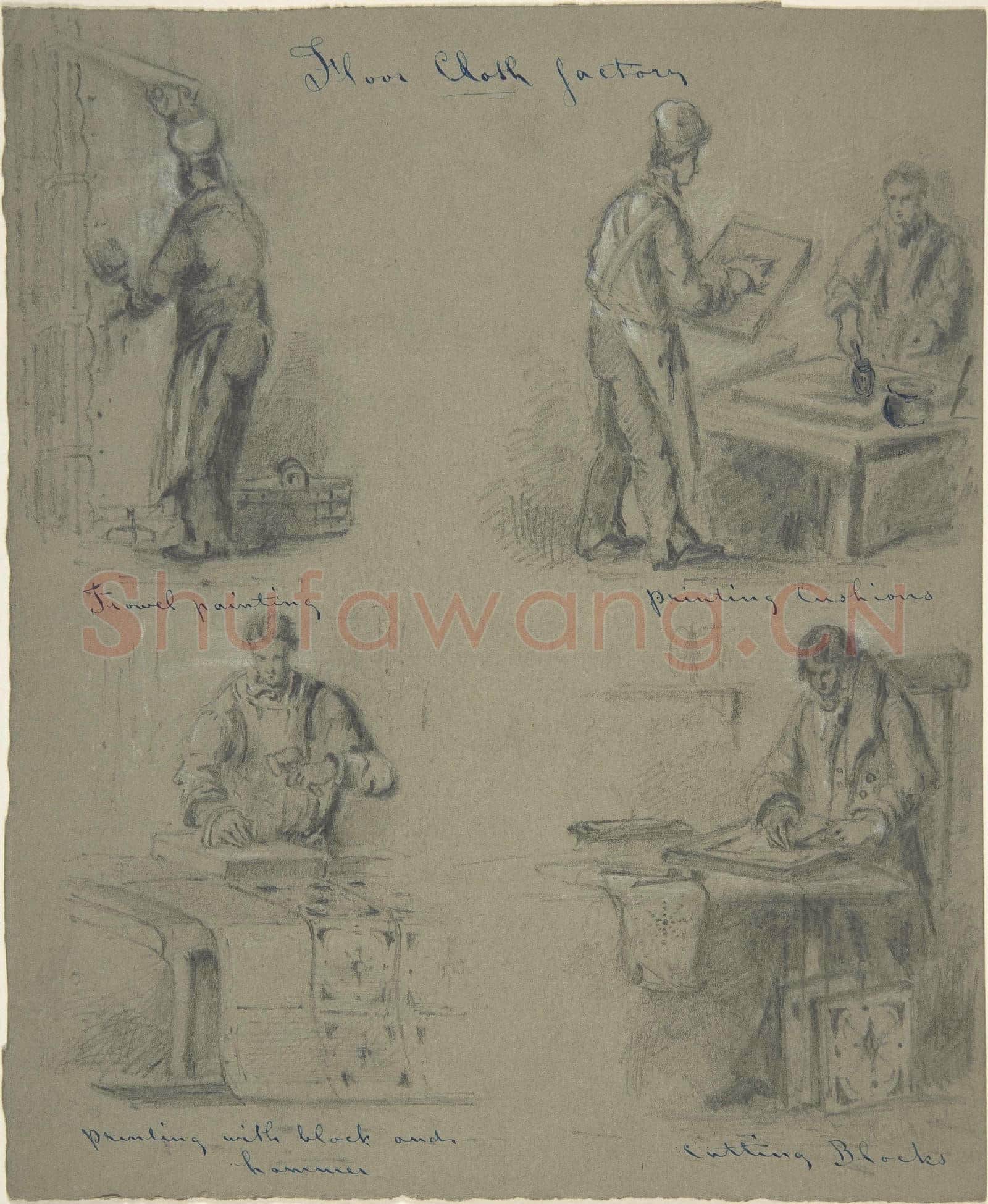 Anonymous-Four drawings showing the manufacture of floor cloth.tif