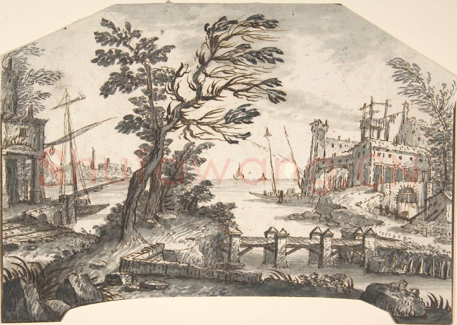 Anonymous-Landscape Drawing for a Wall-Decoration.tif