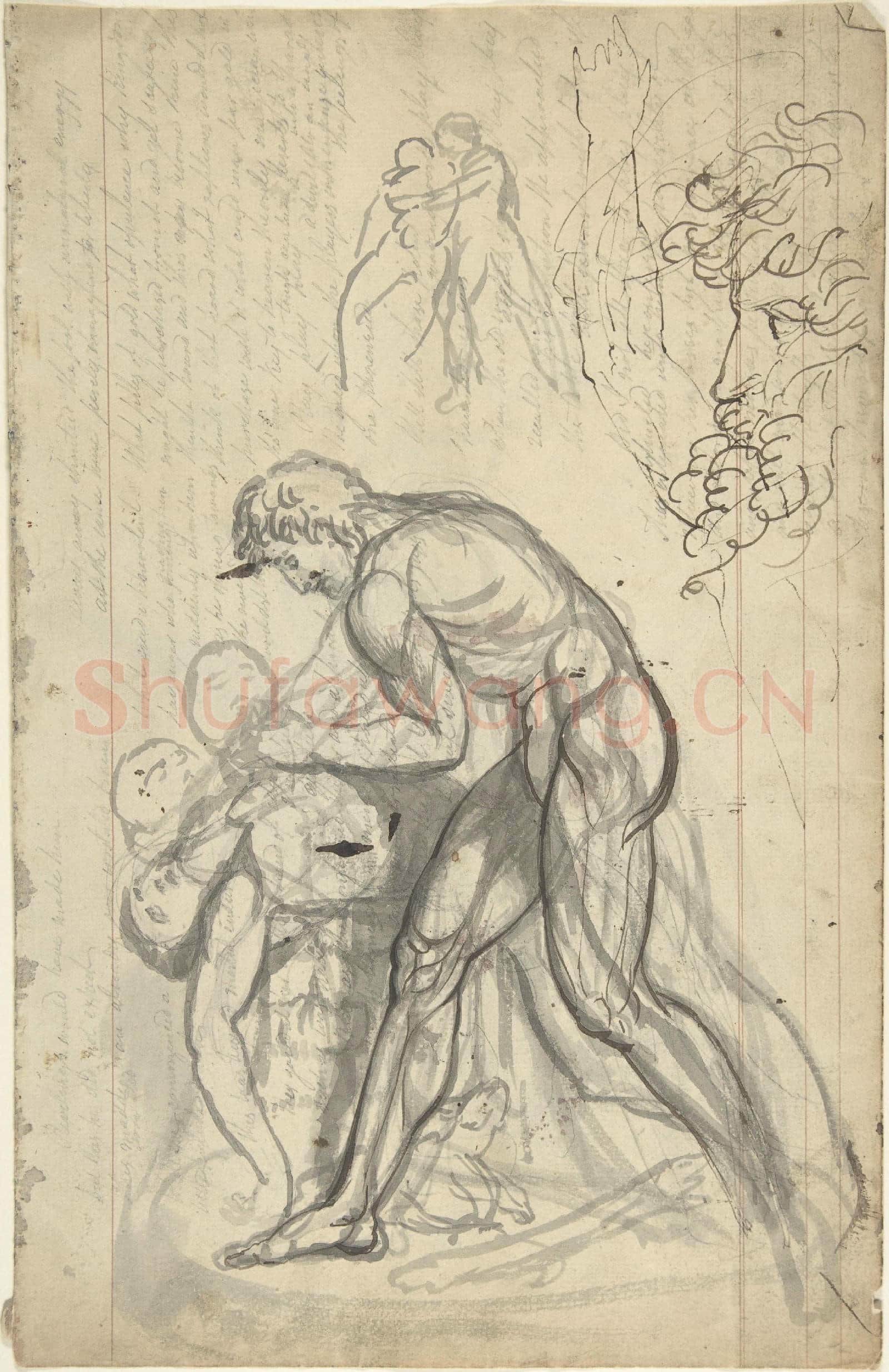 Anonymous-Sketchbook page with drawings of sculpture.tif