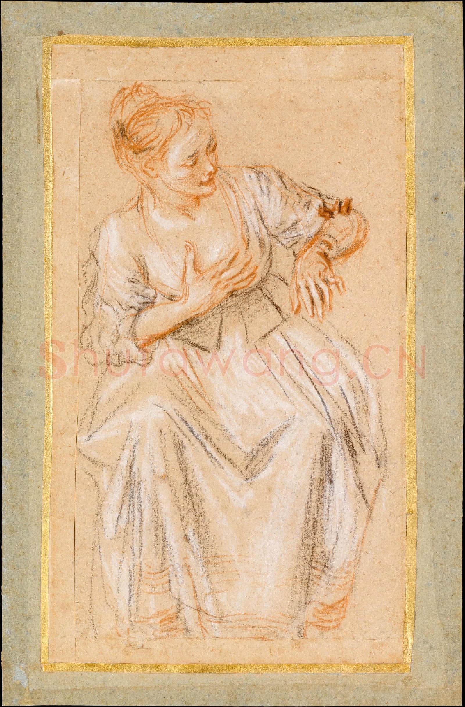 Antoine Watteau-Seated Woman.tif