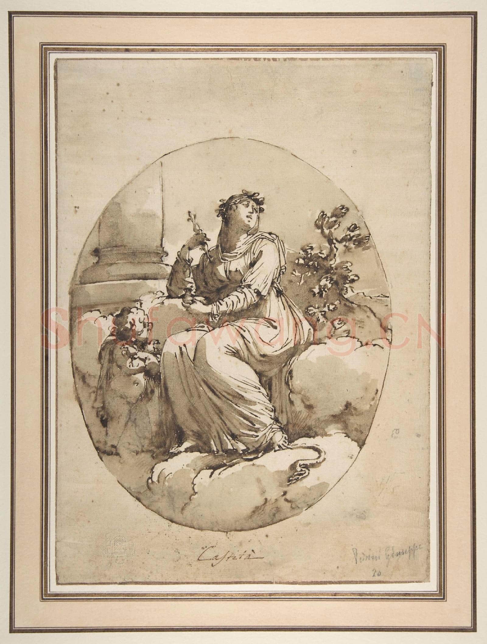 Ascribed to Filippo Pedrini-Allegorical Figure of Chastity.tif