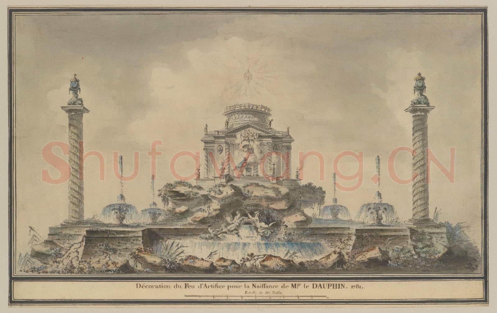 Attributed to(circle of)Louis Gustave Taraval-Design for the Fireworks Display.tif