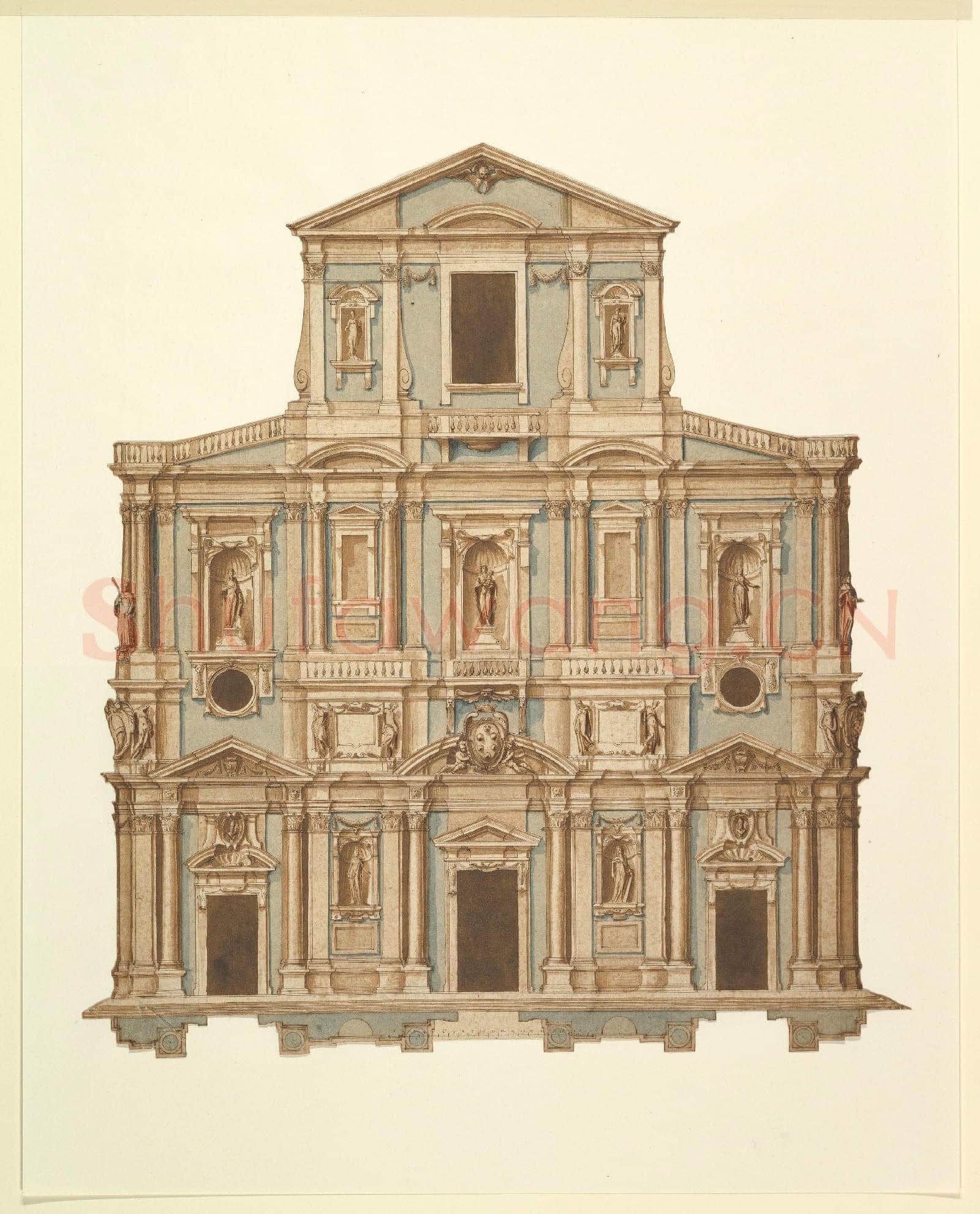 Attributed to Cigoli-Drawing for Buontalenti's Model for the Facade.tif