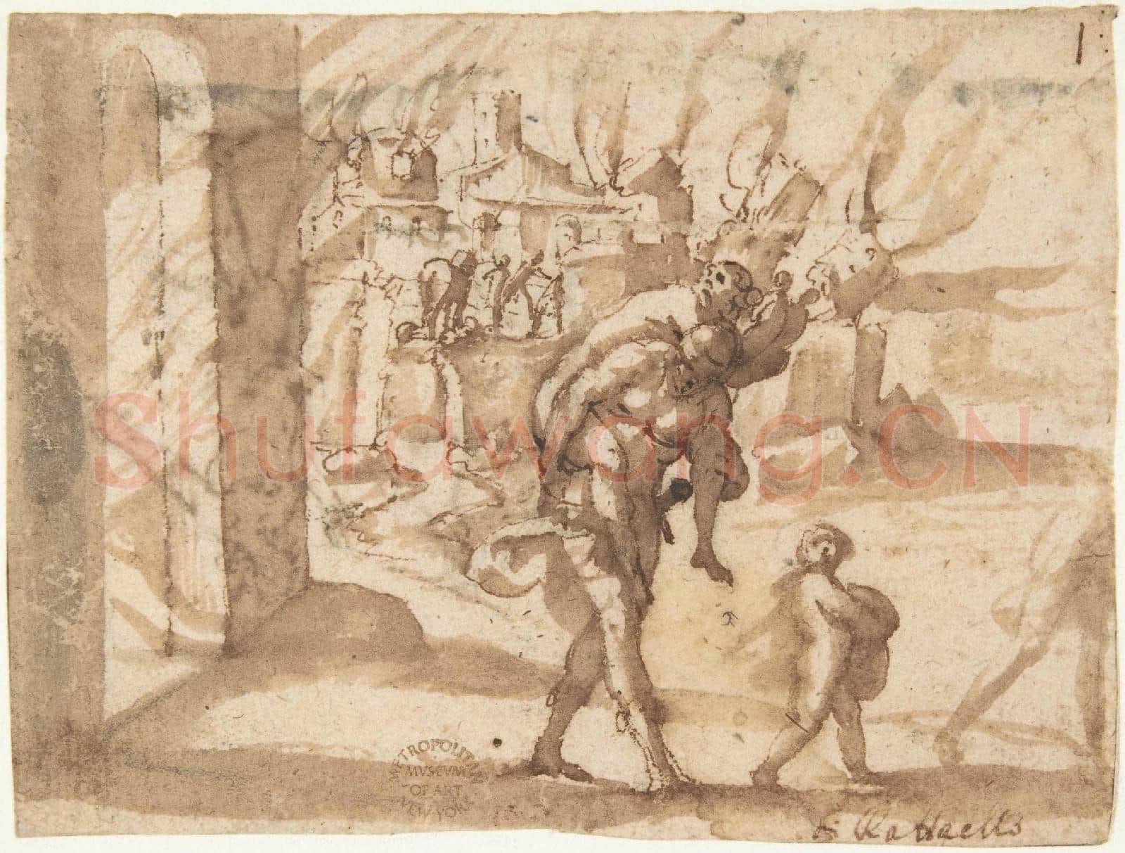 attributed to Francesco Allegrini-Aeneas Carrying Anchises in the Burning.tif