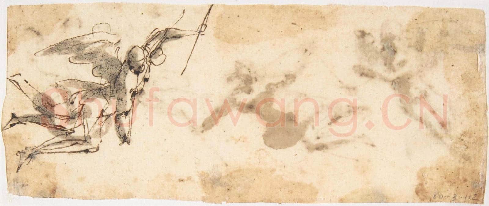 attributed to Francesco Allegrini-Four Flying Angels ; Two Flying Figures.tif