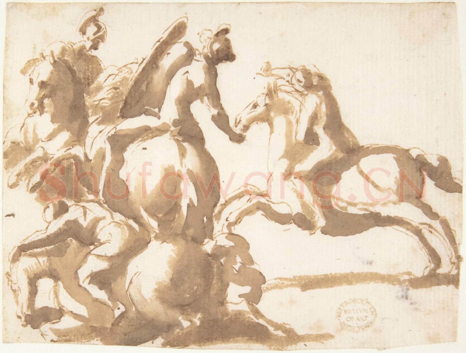attributed to Francesco Allegrini-Four Horsemen in Battle.tif